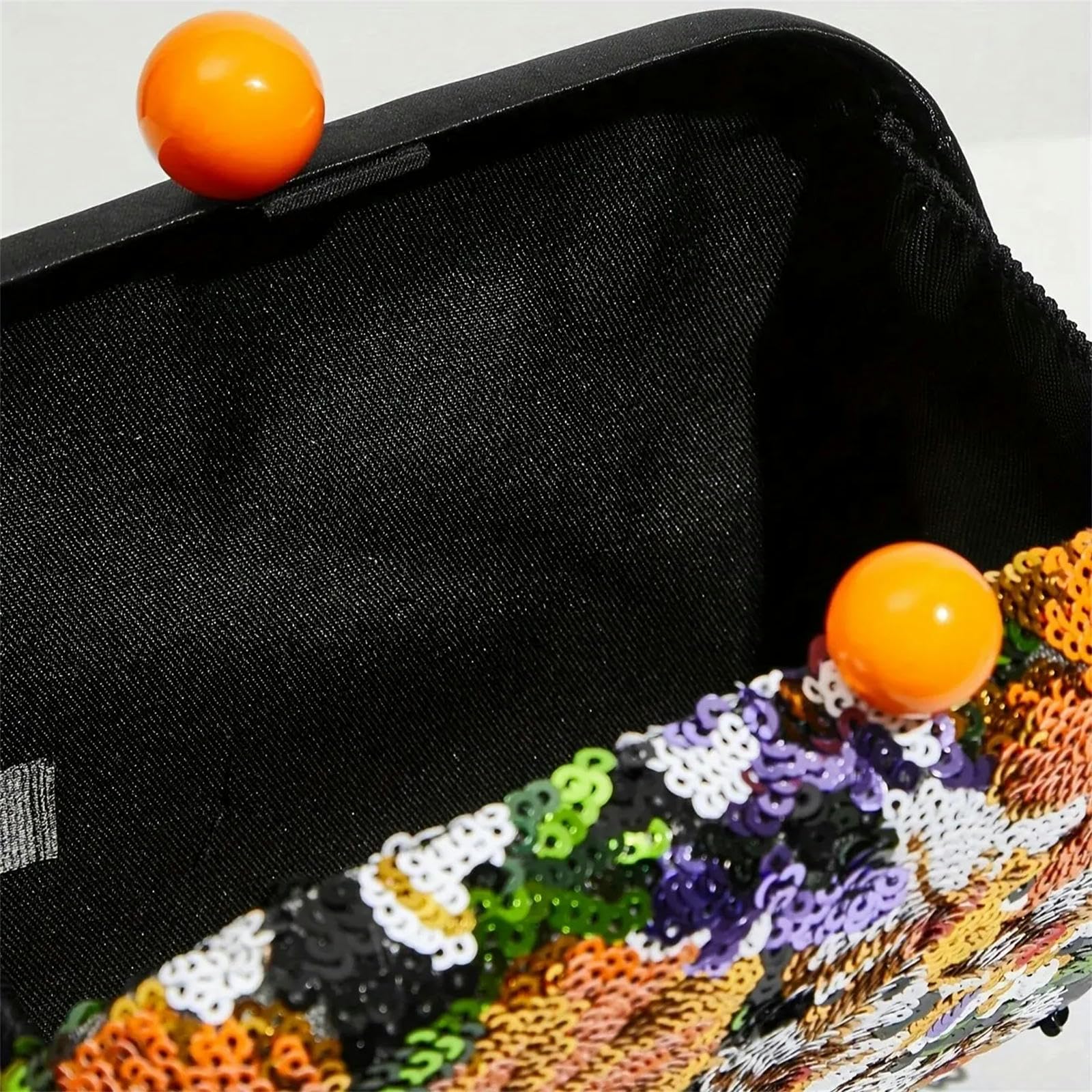 Clutch-Tasche Vintage -Pailletten Abendkleid Blumenmuster Kupplung Mini -Tasche - Perfekt Für Party, Hochzeit, Club, Abendessen-orange