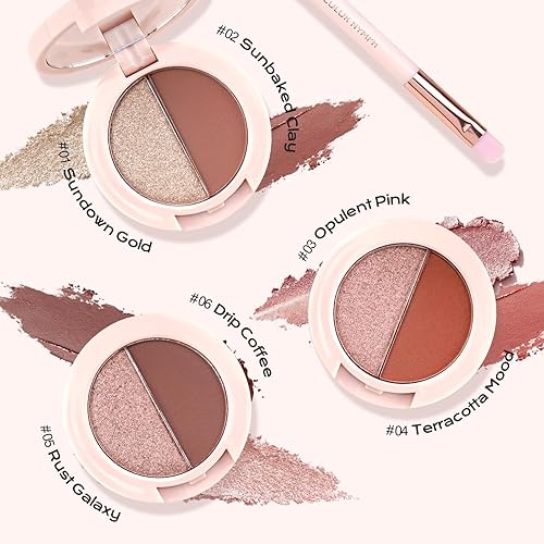 Miniatura 2 de Color Nymph Paleta de Maquillaje de Sombras de Ojos de 6 Colores, Kit de Maquillaje Brillante y Mate de Larga Duración, Paleta de Sombras de Ojos