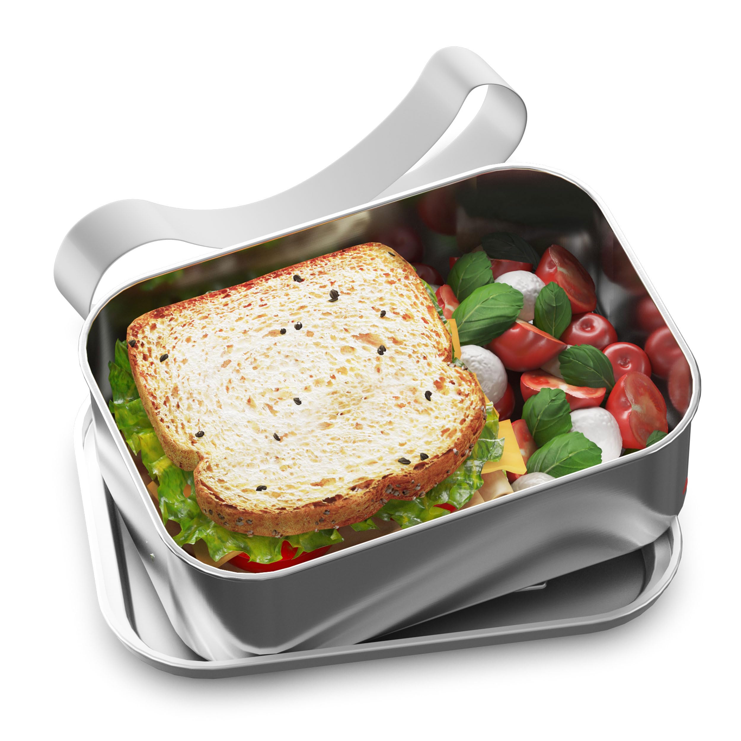 ThermoCafé by THERMOS TC SANDWICH BOX 1,00 l, unlackiert, Brotdose aus Edelstahl, Pausenbrot für Uni, Schule, Büro, spülmaschinenfest