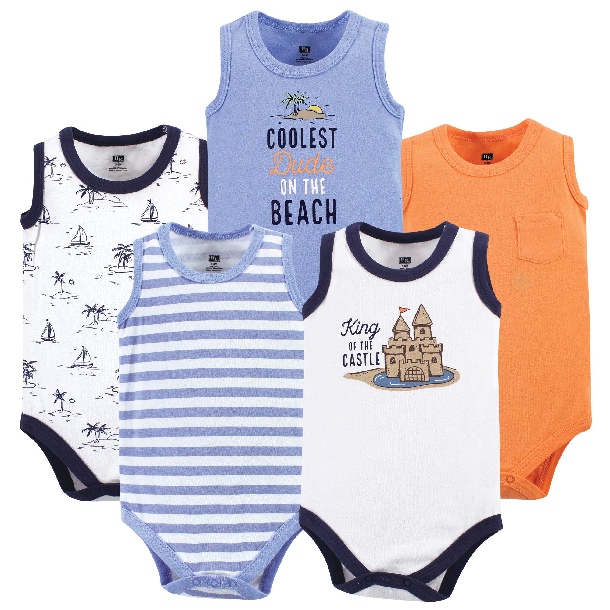 Hudson Baby Unisex Baby Cotton Sleeveless Bodysuits
