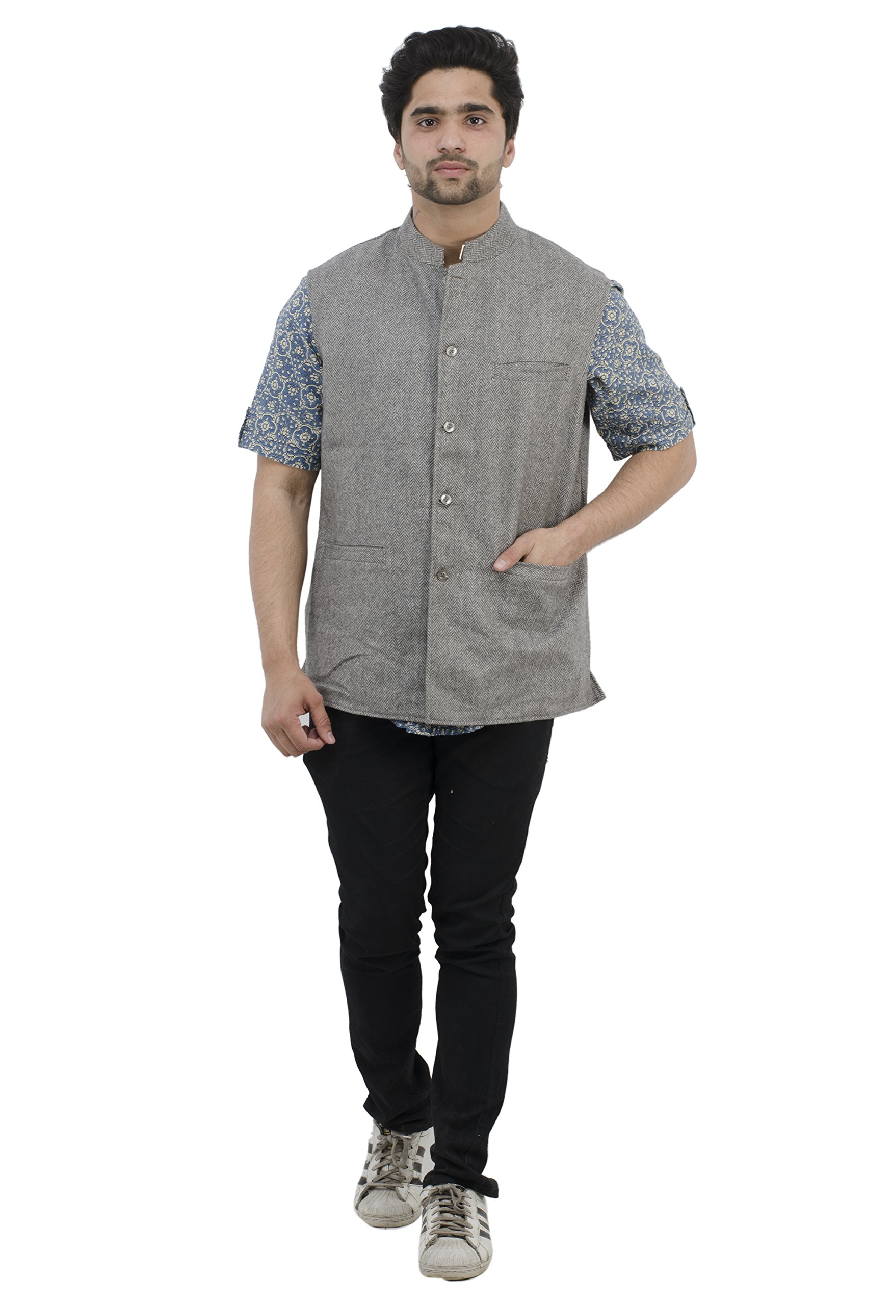 Men's Waist Coat Single(Grey,36)-image-41