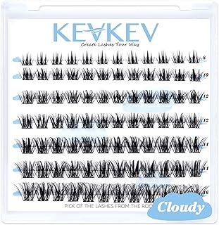 Lash Clusters 84 Pcs Cluster Lashes Natural Look DIY Lash Extension Lashes That Look Like Extensions Wispy Lashes Fluffy Eyelash Clusters Thin Band & Soft (Cloudy,D-8-16mix)