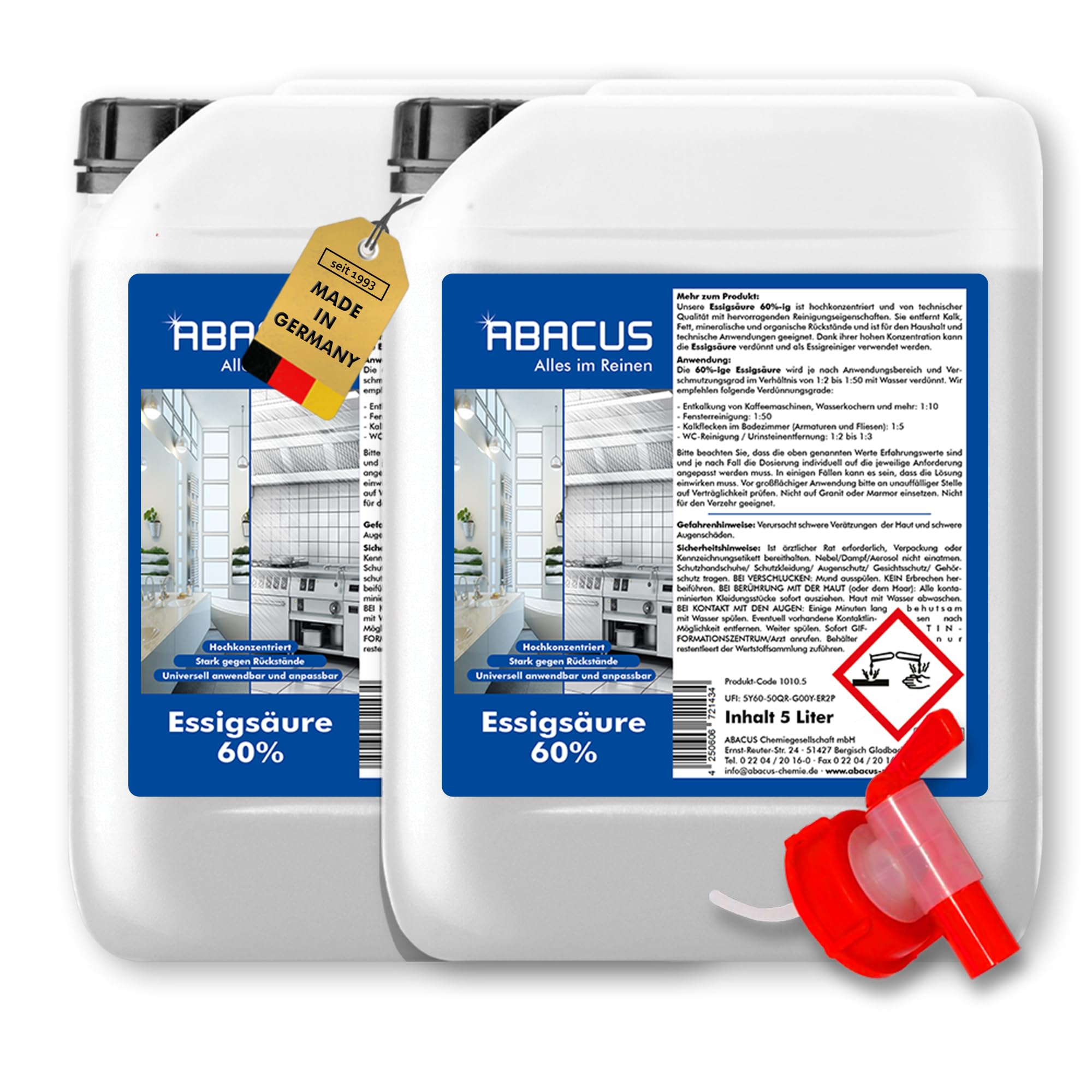 ABACUS® Essigsäure 60% Hochkonzentrierte Essigsäure
