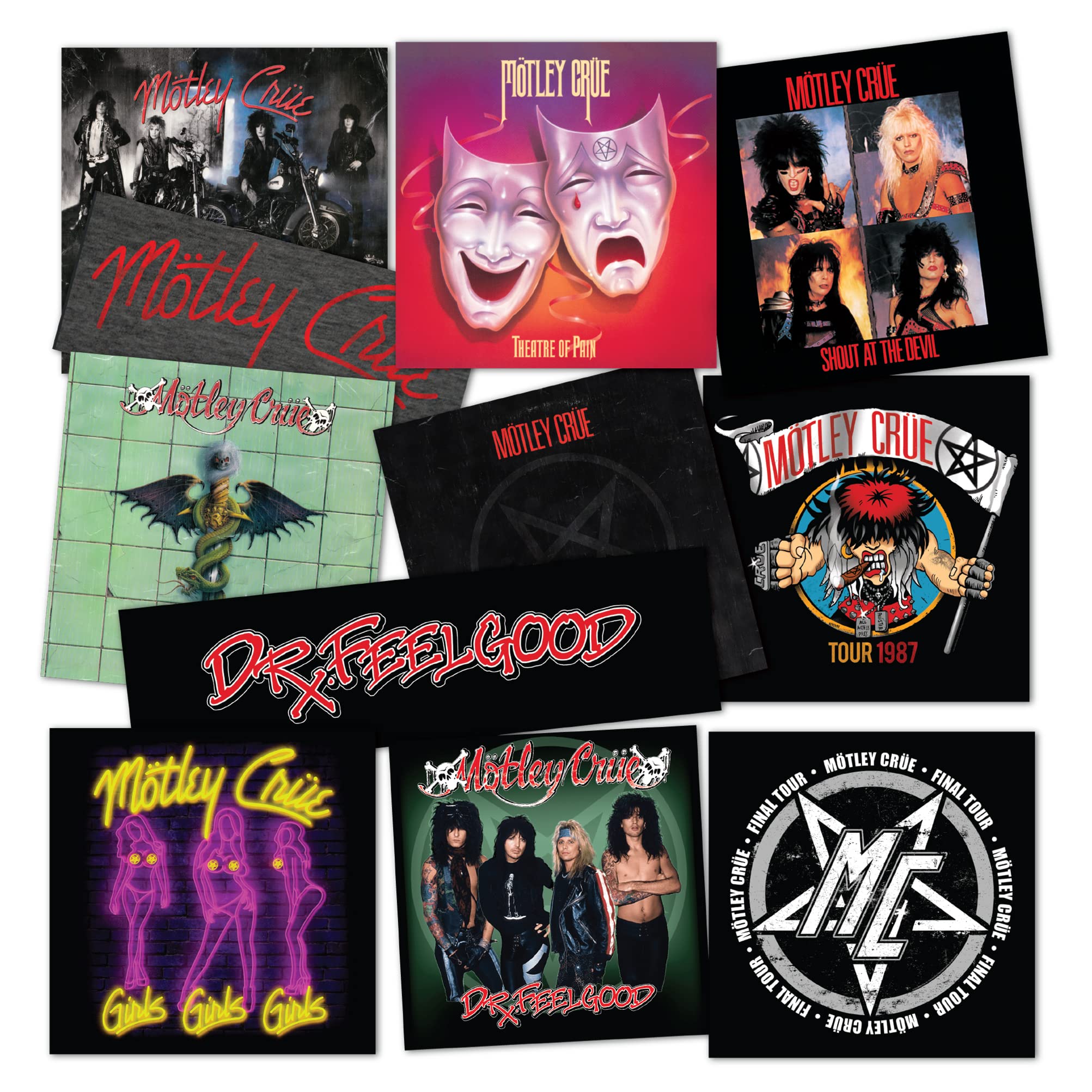 Motley Crue Sticker Sheet Vinyl Decal Crew Laptop Water Bottle Car Scrapbook (Type 2 V5)