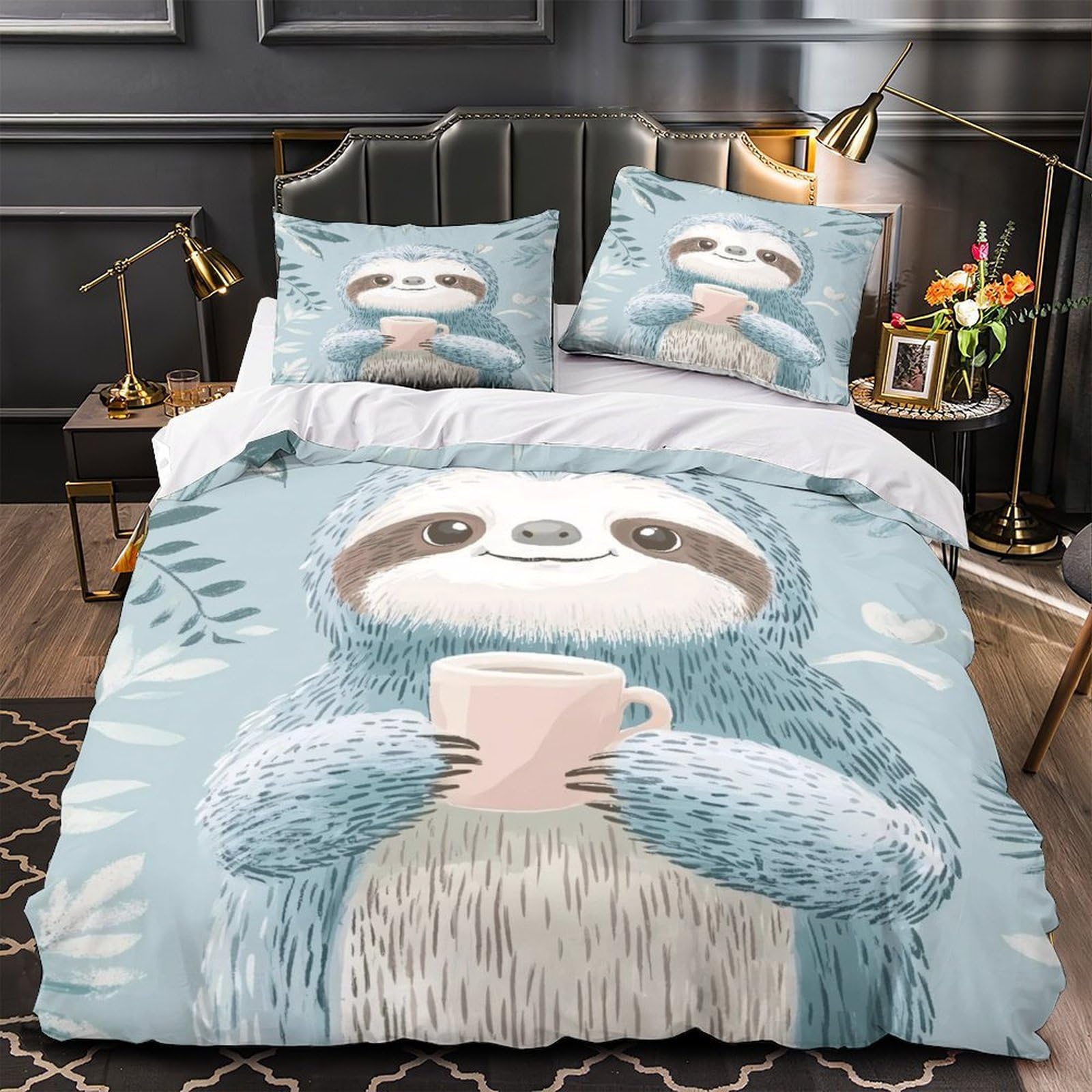 Housse de Couette Raton Laveur Hypoallergénique en Microfibre