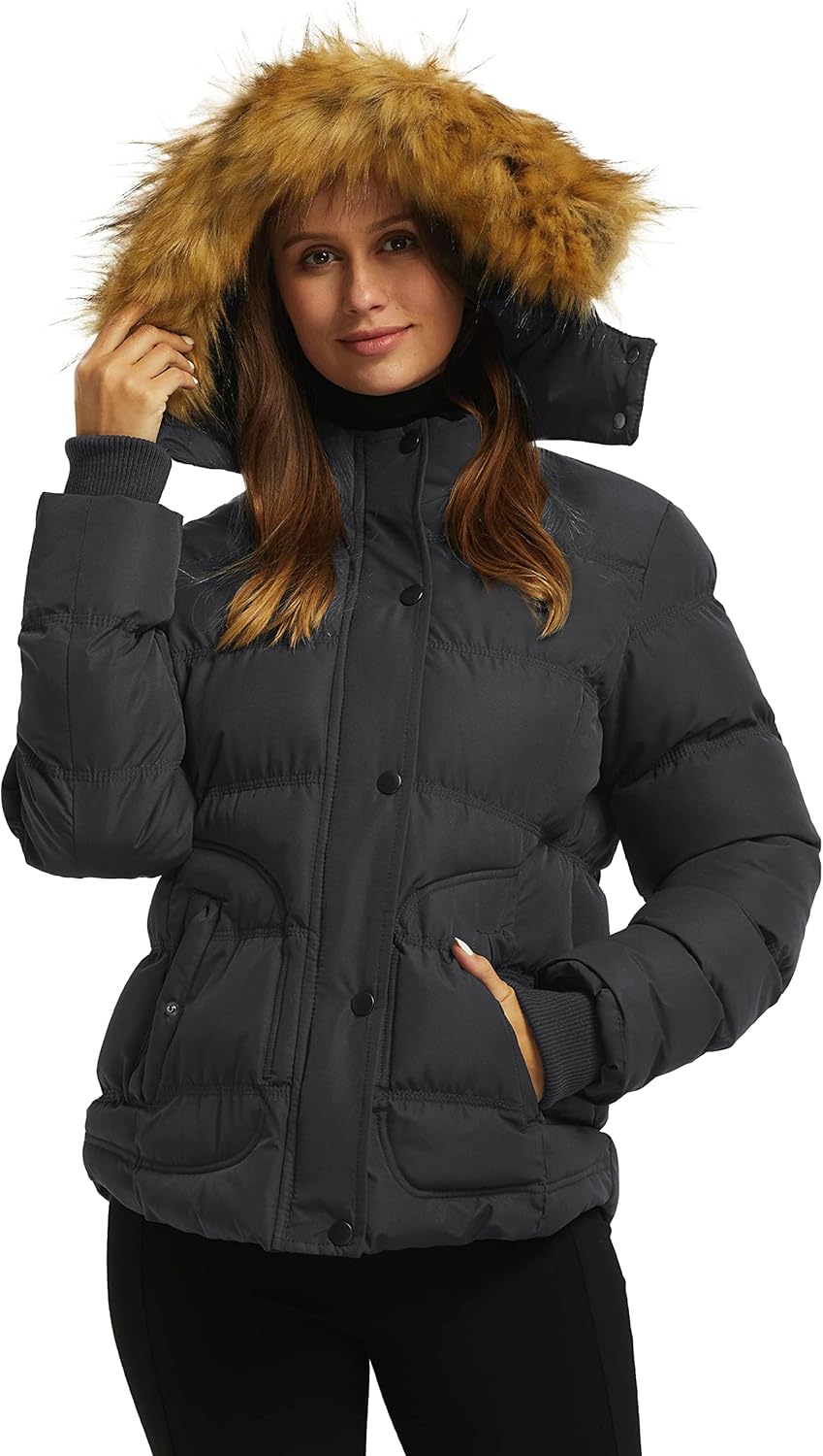 wantdo Women's Hooded Winter Coat Thicken Quilted Puffer Jacket Warm Parka - Image 3