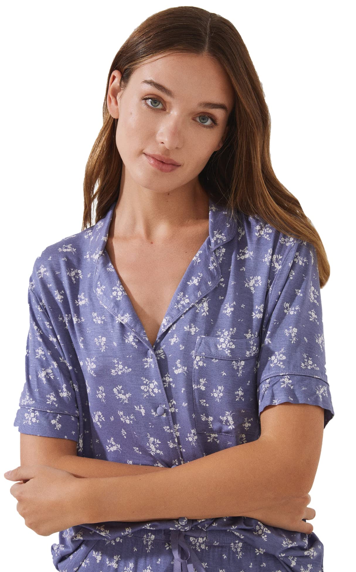 Women'secret Pijama de Dos Piezas con Estampado Floral En Suave Viscosa Mujer