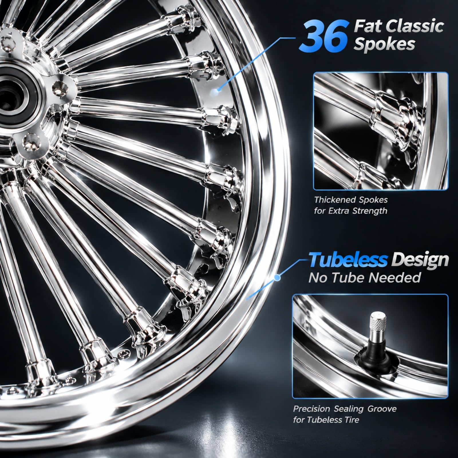 Amazon | TOFR 21x3.5 クロムフロントホイールリム ファットキング