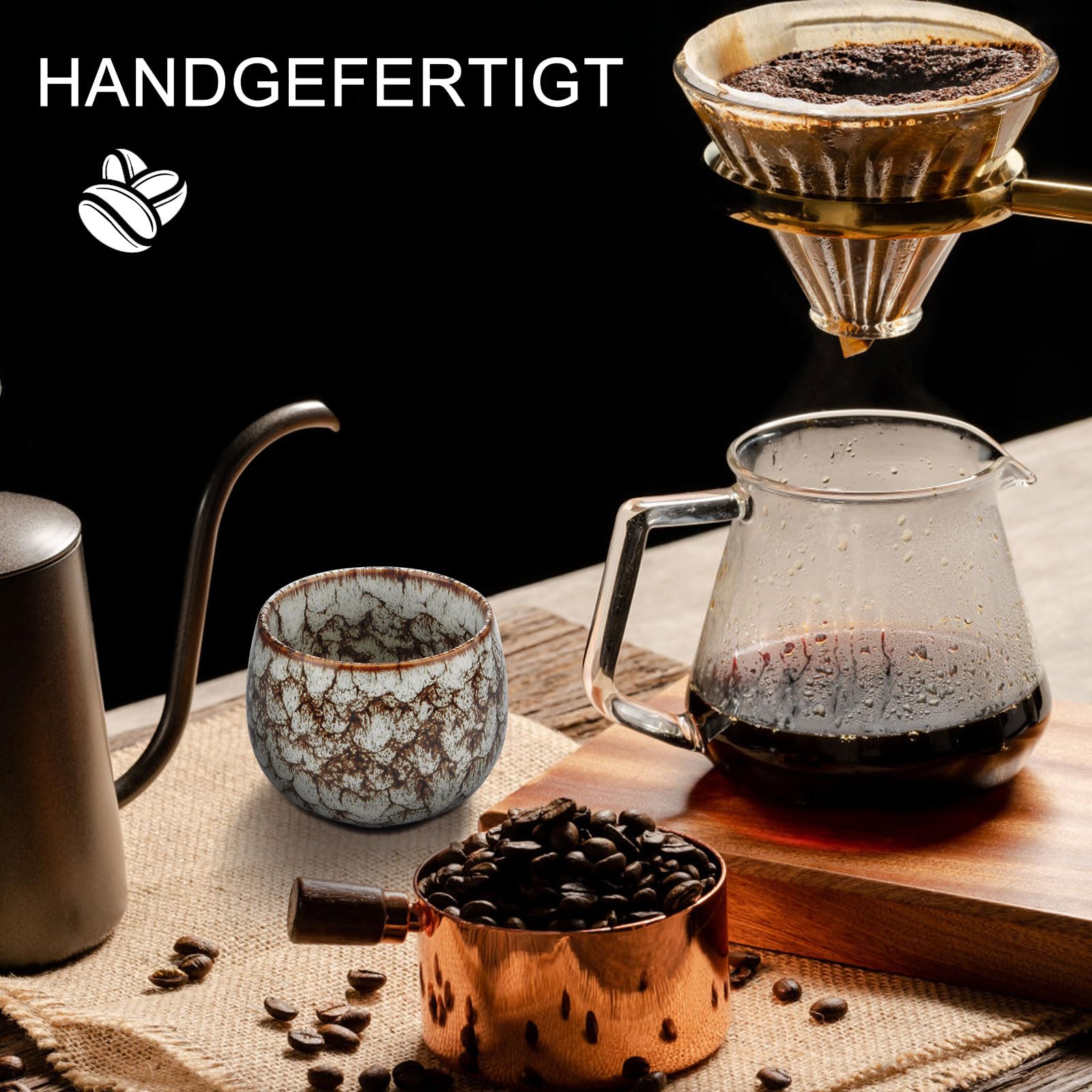 Lot De 5 Tasses à Expresso BRISKORE 130 Ml - Céramique Japonaise Sans Anse - Idéal Café Et Thé