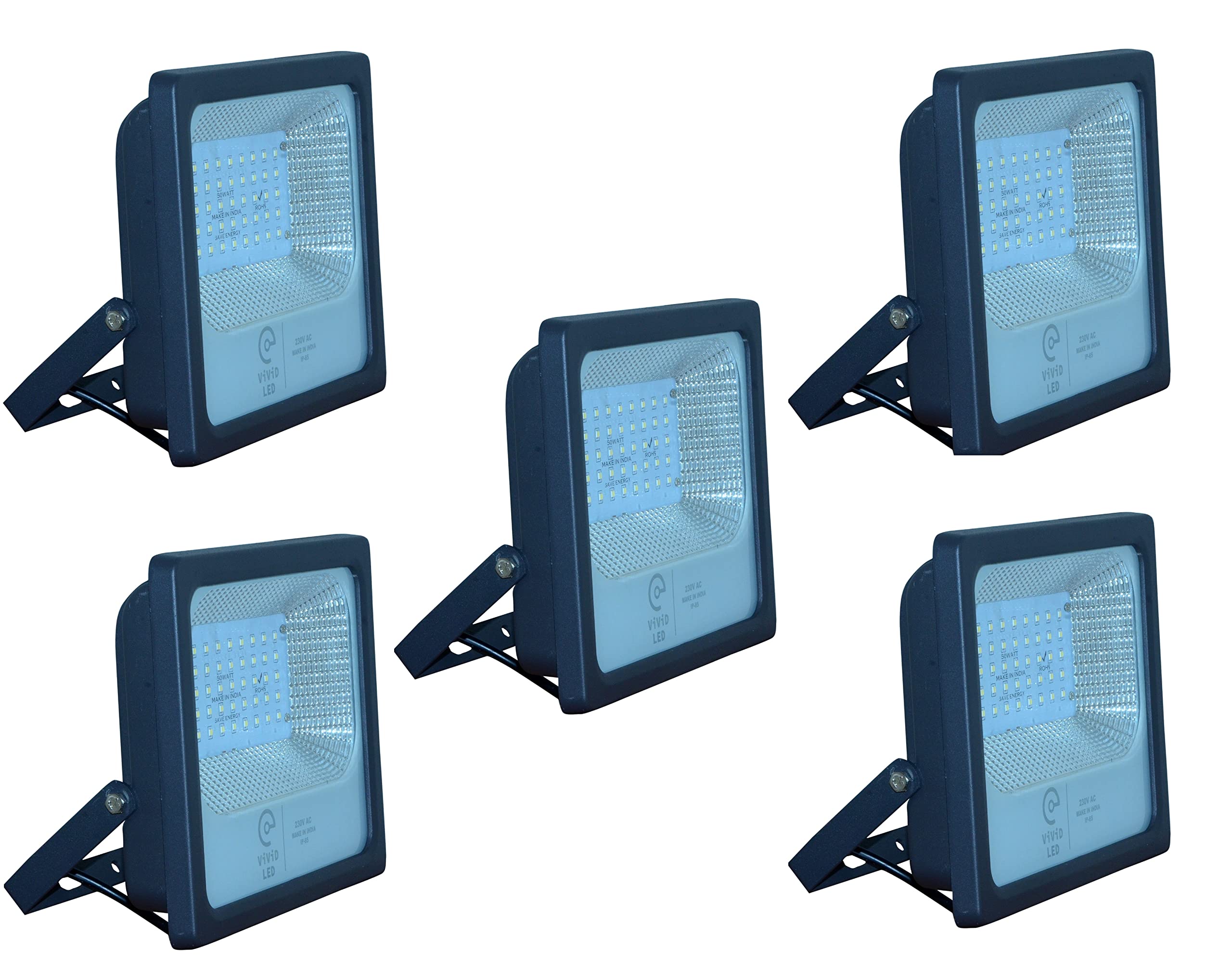 Vivid 100w LED Flood Light with 2 Years Warranty, Waterproof (Pack of 5)