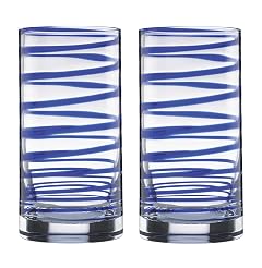 Kate Spade New York Charlotte Street 2-Piece Highball Glass Set 1 Count Pack of 1 Blue
