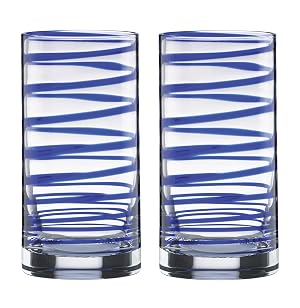 Kate Spade New York Charlotte Street 2-Piece Highball Glass Set 1 Count Pack of 1 Blue
