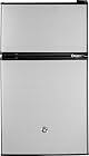 GE 3.1 Cu Ft Mini Fridge with Freezer, 3.1 Cu Ft Clean Steel