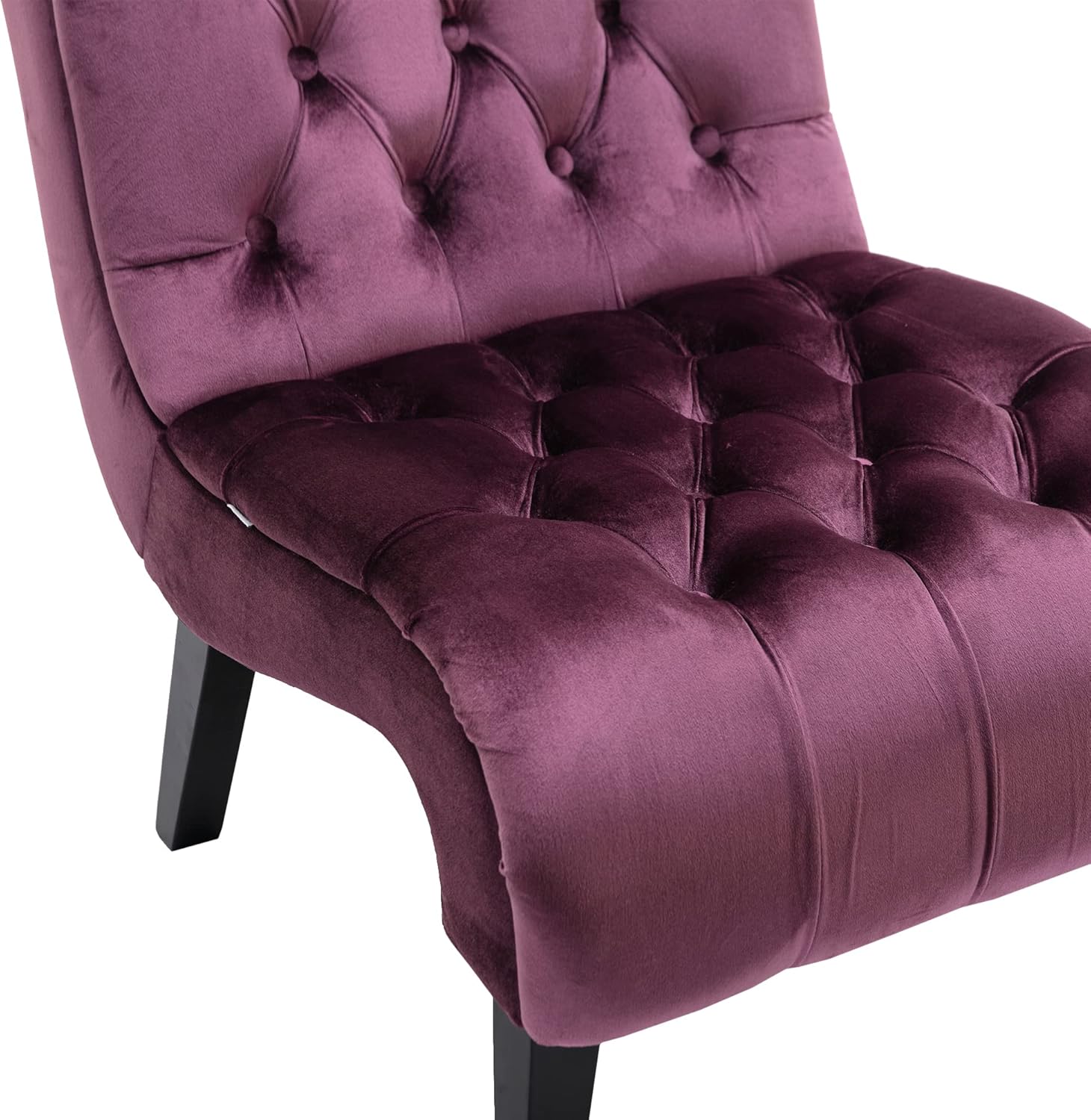 Accent Chair Comfort for Living Room,Lounge,Bedroom,Office Decorative,Velvet Tufted Armchair,Upholstered Barrel Chair Square Bedroom Chair Perfect,Accent Living Room Chair/Leisure Chair (Purple)