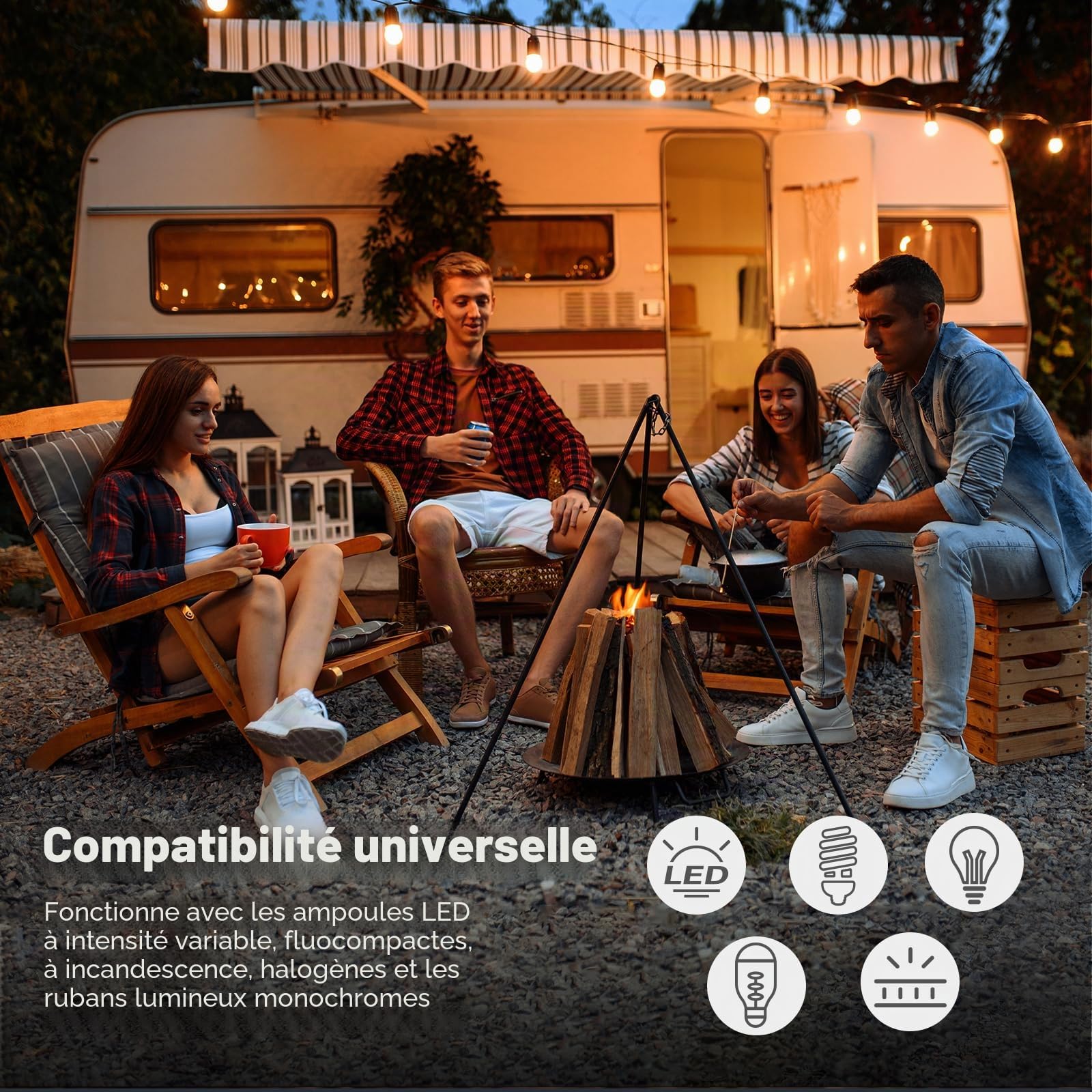 acegoo Interrupteur de gradateur 12V Camping-car bouton-poussoir dimmer avec lumière annulaire rouge pour bateau camion voitures éclairage et bande lumineuse LED, DC12-24V 6A aluminium (Noir)