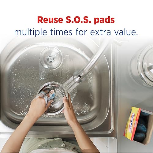 Miniatura 4 de S.O.S -10002, Almohadillas de jabón de lana de acero, 10 unidades