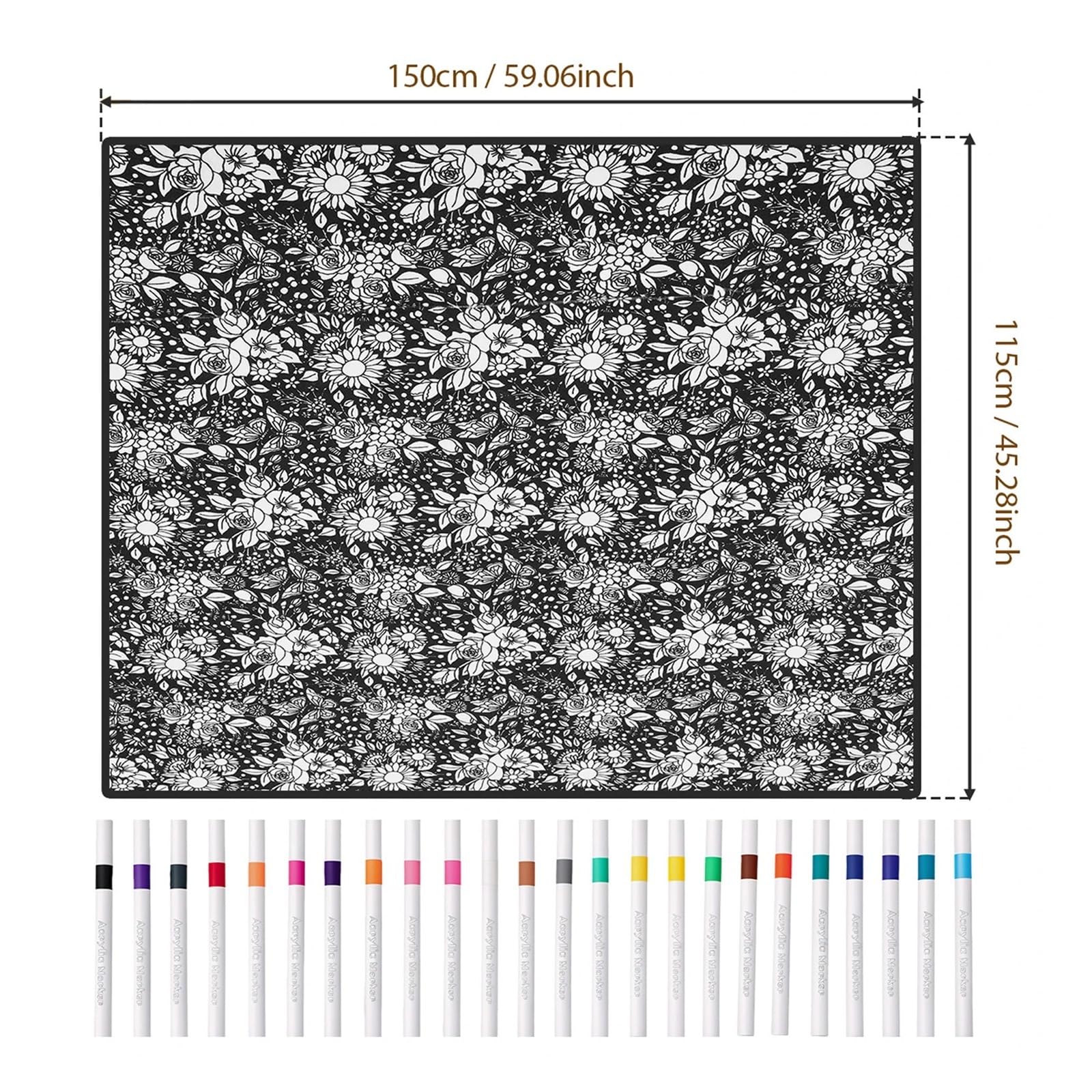 coperta da colorare Coperta da colorare fai te Personalizzazione modello(Flowers)