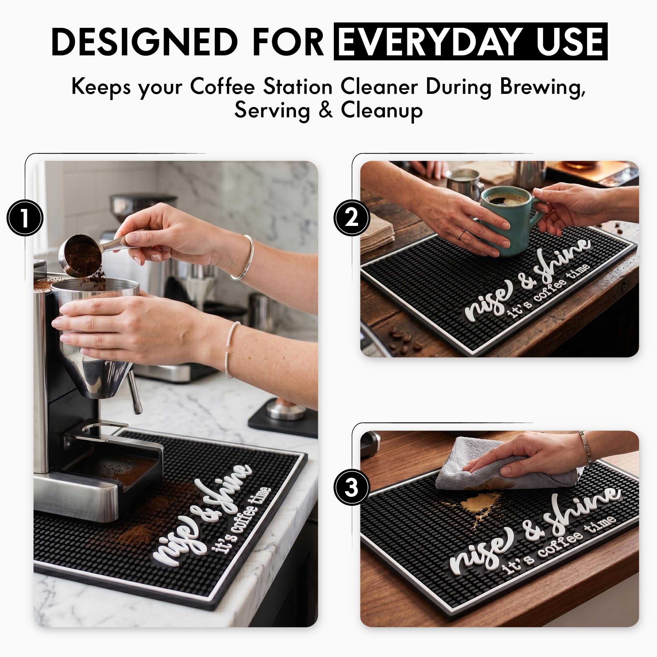 Coffee Bar Mat, Rise and Shine - Coffee Bar Accessories, Station, 18x12 — Amazon image 6