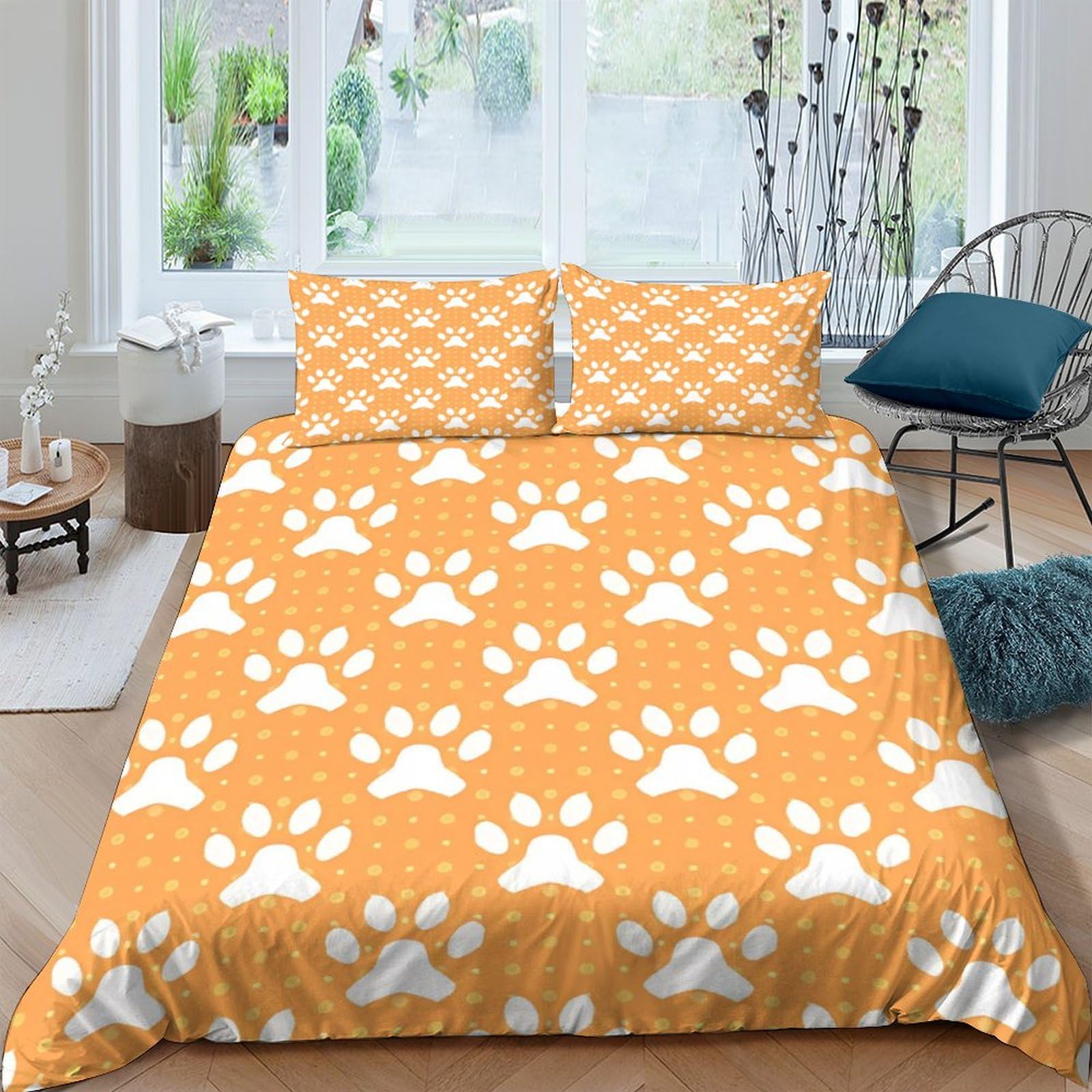 Housse de couette avec fermeture à glissière parure lit King sans repassage microfibre