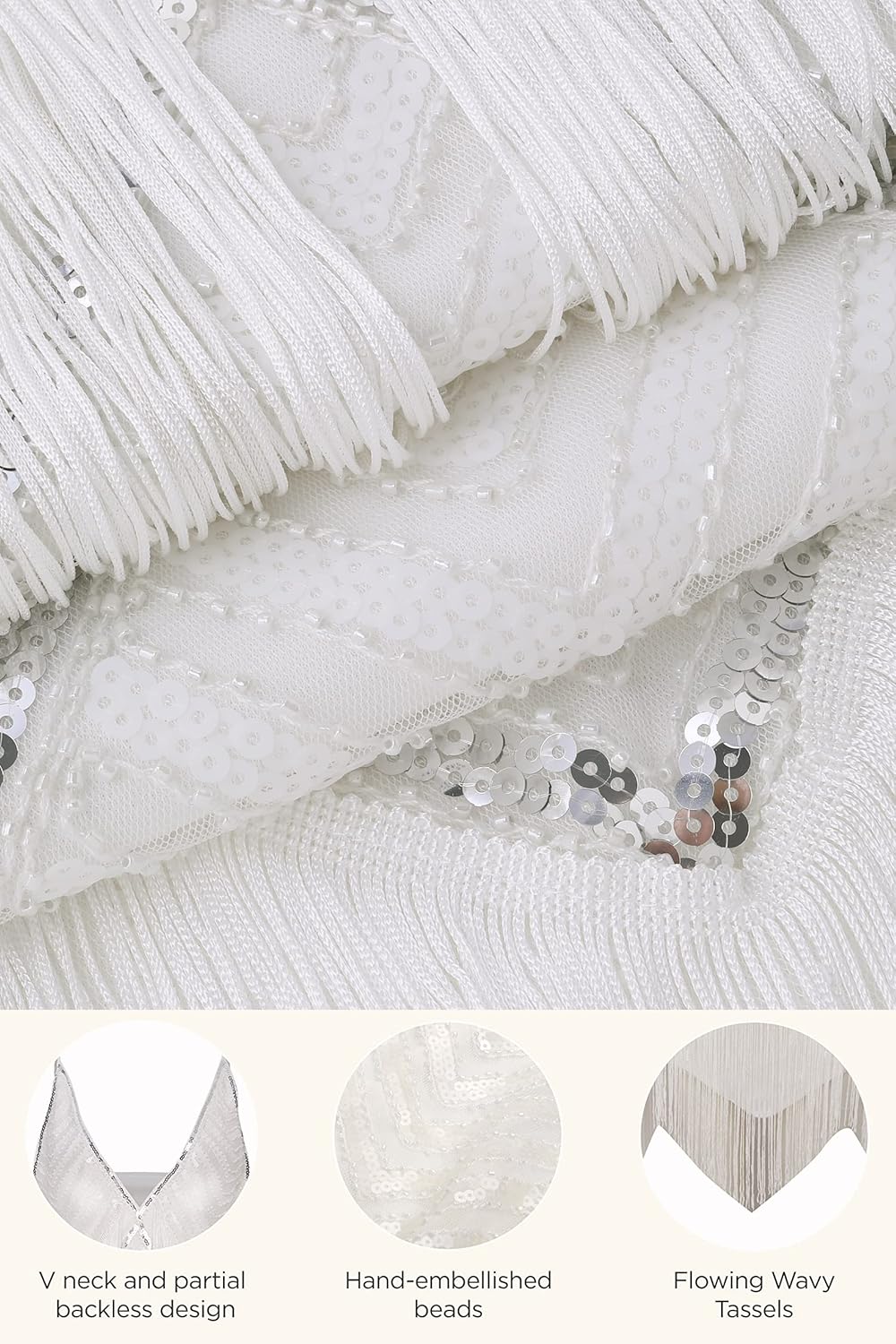 BABEYOND Women's 1920s Flapper Dress V Neck Slip Dress Roaring 20s Great Gatsby Dress for Party - Image 4