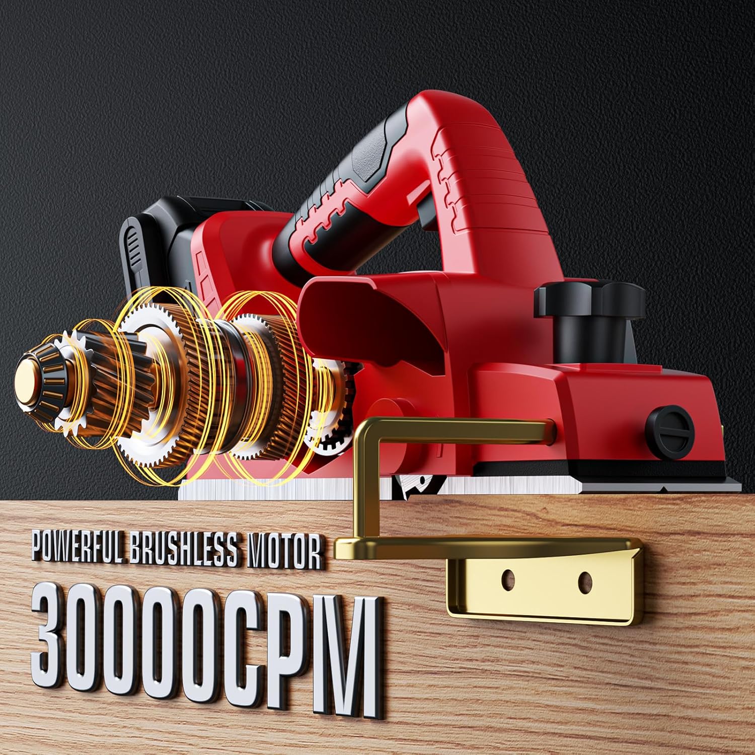 Cordless Planer for Milwaukee 18V MAX Battery, 3-1/4 Inch Power Planer with Brushless Motor, 30000CPM, 2mm Cut Depth, Wood Planer for Carpentry Home DIY Woodworking(No Battery)