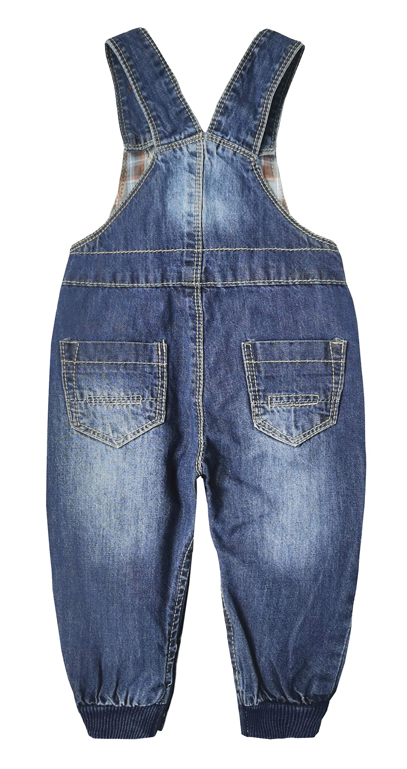 KIDSCOOL SPACE Salopette in denim di cotone lavato ricamato con fiori per bebè e bambine