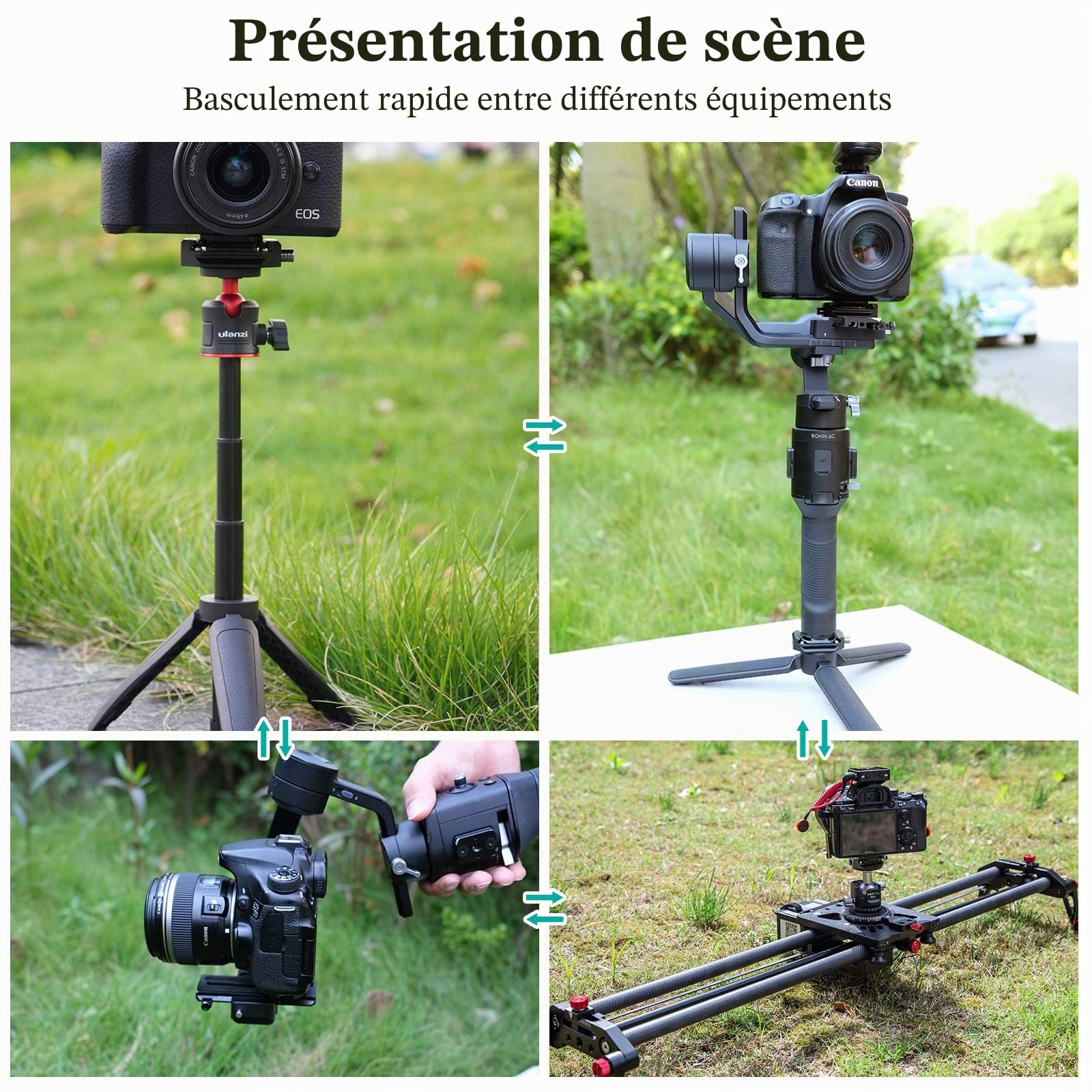 FALCAM F38 Plaque de Fixation Rapide pour caméra avec Filetage 1/4" vers 3/8", Adaptateur de Montage Rapide pour trépied/stabilisateur/Gimbal/Slider