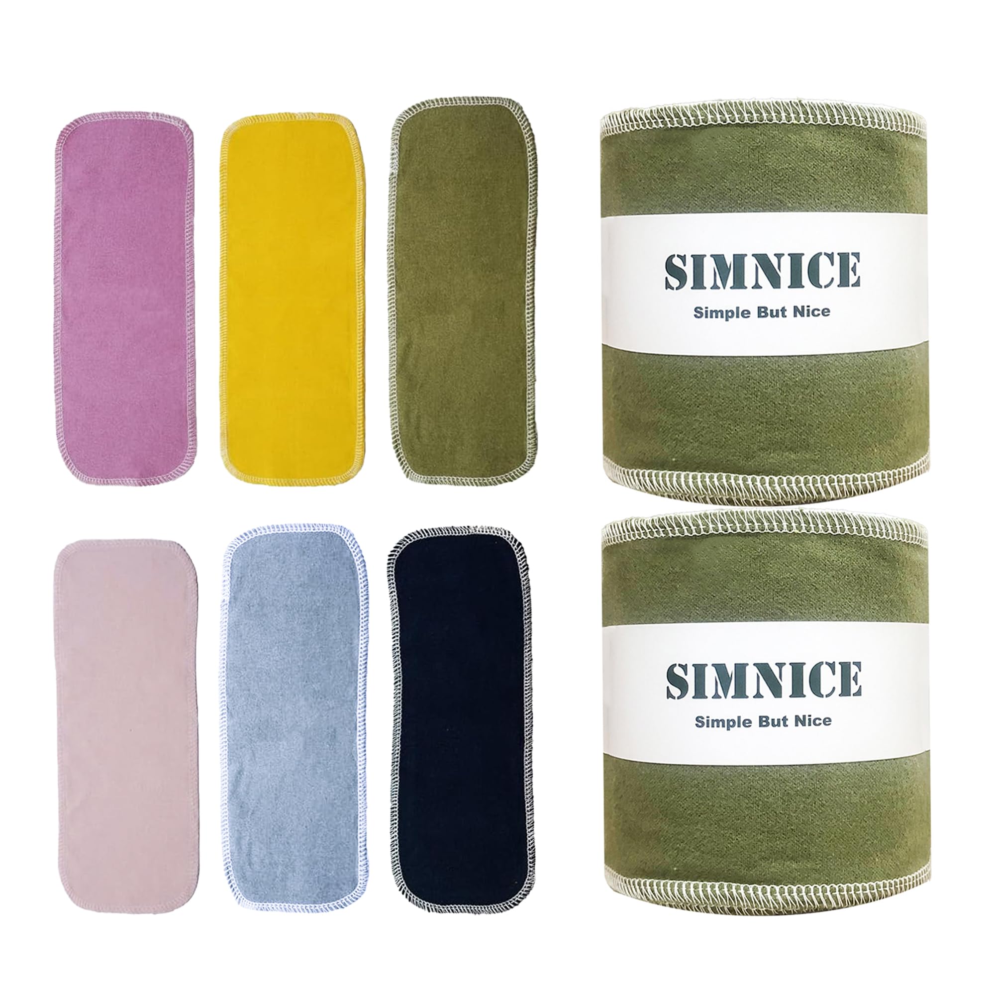 Simnice Toallas de papel higiénico reutilizables: paquete de 60 toallas de papel reutilizables sin papel, lavables y reenrollables, toallas de bidé absorbentes de color sólido