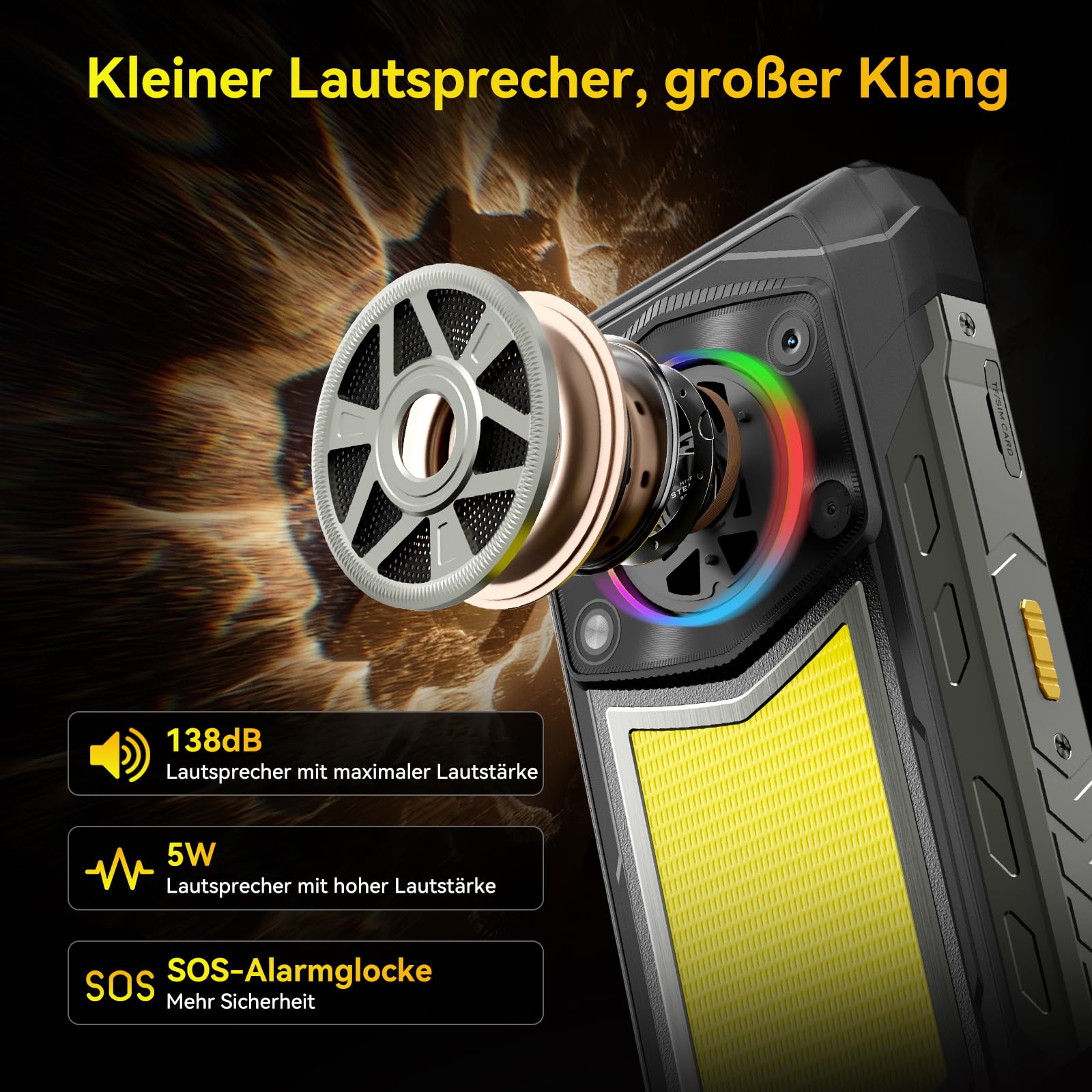 Blackview ROCK 5 Outdoor Smartphone, 20000mAh Business Handy, 48(12+36)GB+256GB/2TB Android 16 Outdoor Handy Ohne Vertrag, 108MP AI Kamera, 6.78" FHD+ Display 120Hz IP69K, NFC/OTG/GPS/3 Jahre Garantie
