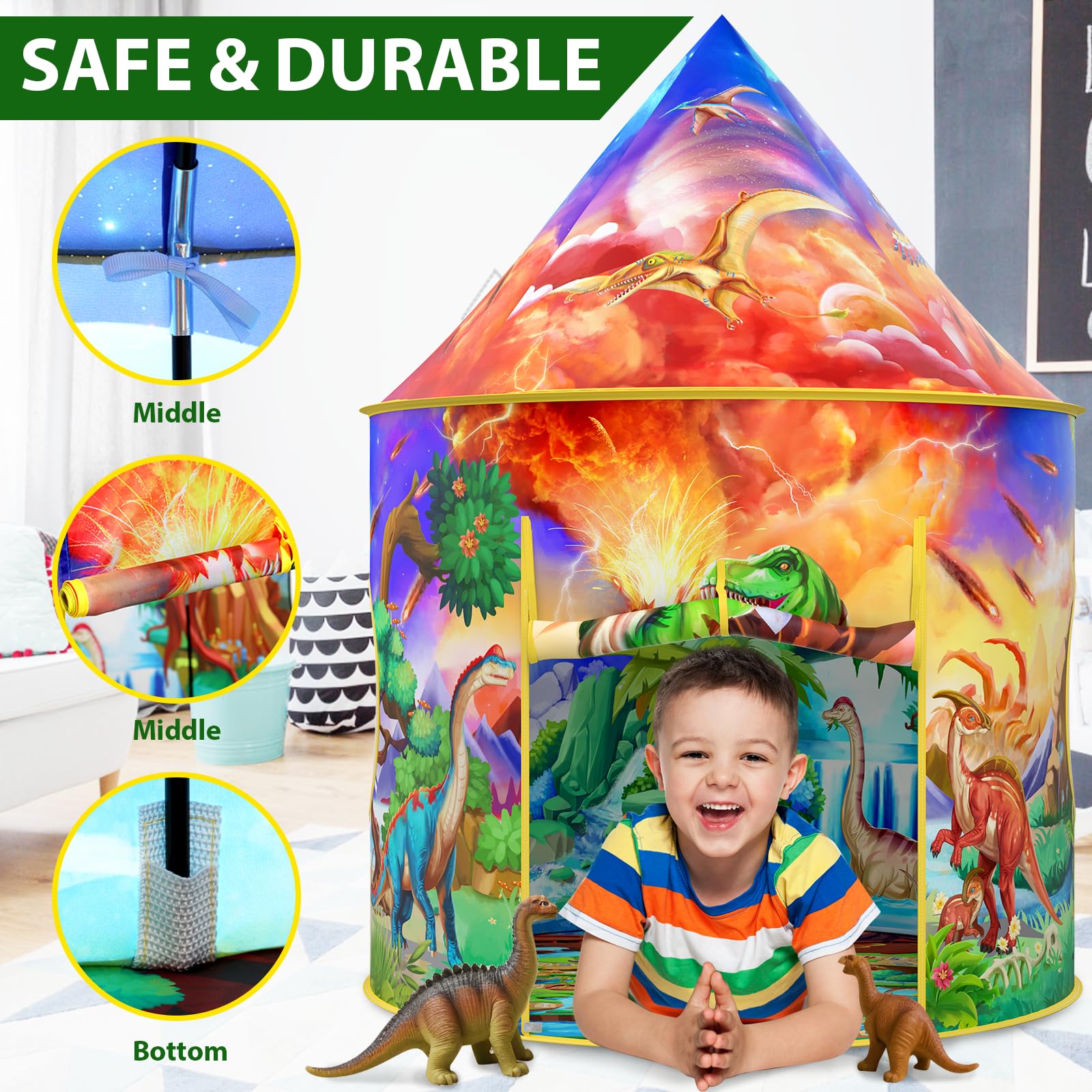 Dinosaur Tent for Kids - Wilwolfer's Dino Adventure -3