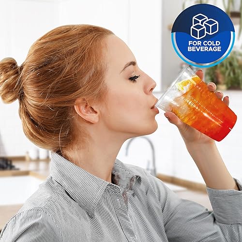 Miniatura 3 de PAMI Paquete de 80 vasos de plástico desechables pequeños, vasos de Bpa para fiestas, bebidas frías, batidos, gelatina, cócteles (9 onzas