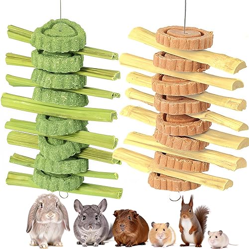 Rabbit Chew Toys for Teeth 2 PCS Guinea Pig Chews