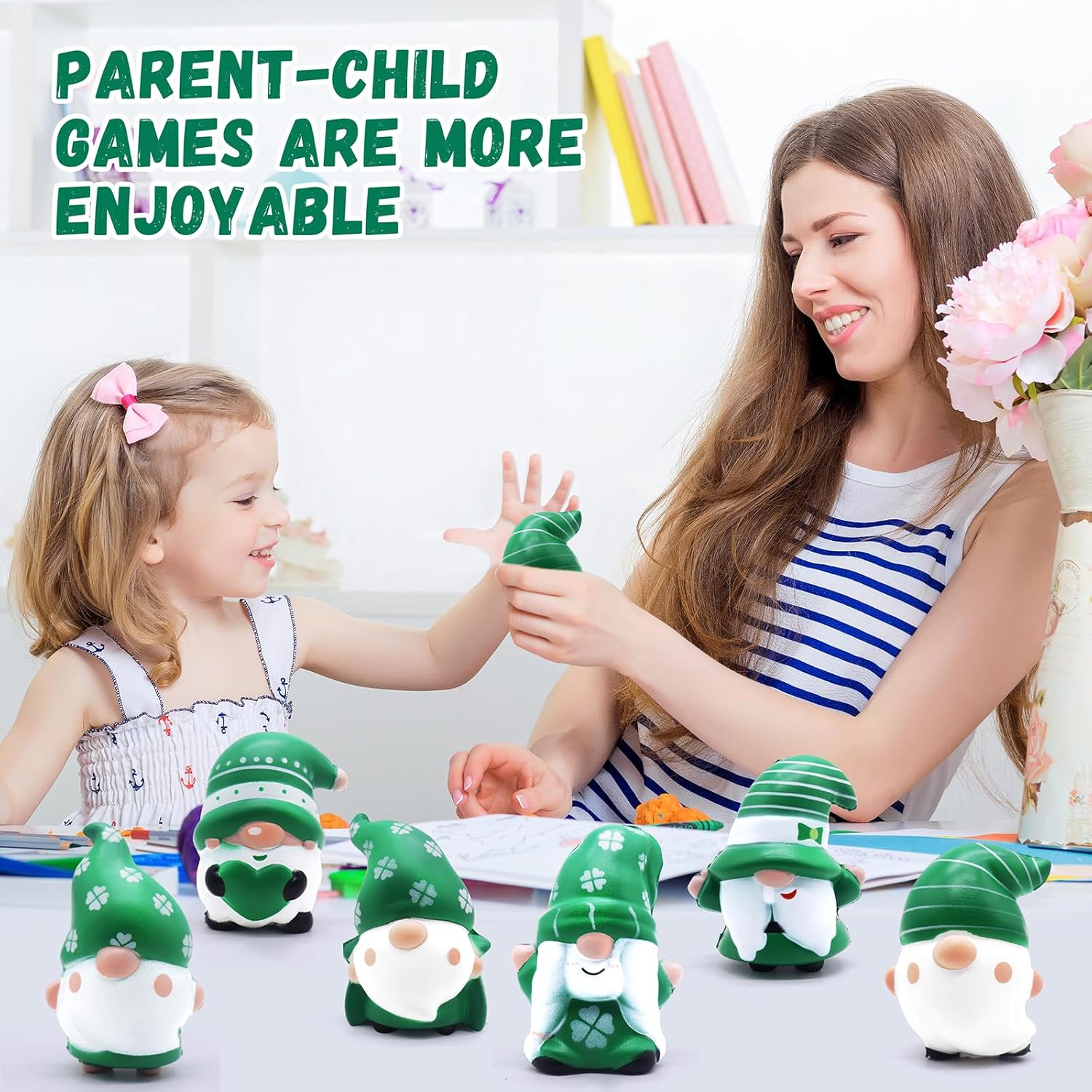 St. Patrick's Day Gnomes Squishies Toys for Kids,6 Pack St. Patrick's Day Party Favor Set Slow Rising Stress Relief Super Soft Squeeze Gift for Boys Girls