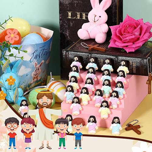 Miniatura 10 de Bememo 50 figuras religiosas de juguete de Jesús, regalos clásicos de Cristo, Salvador, Jesús, regalos de fiesta religiosa, suministros para el