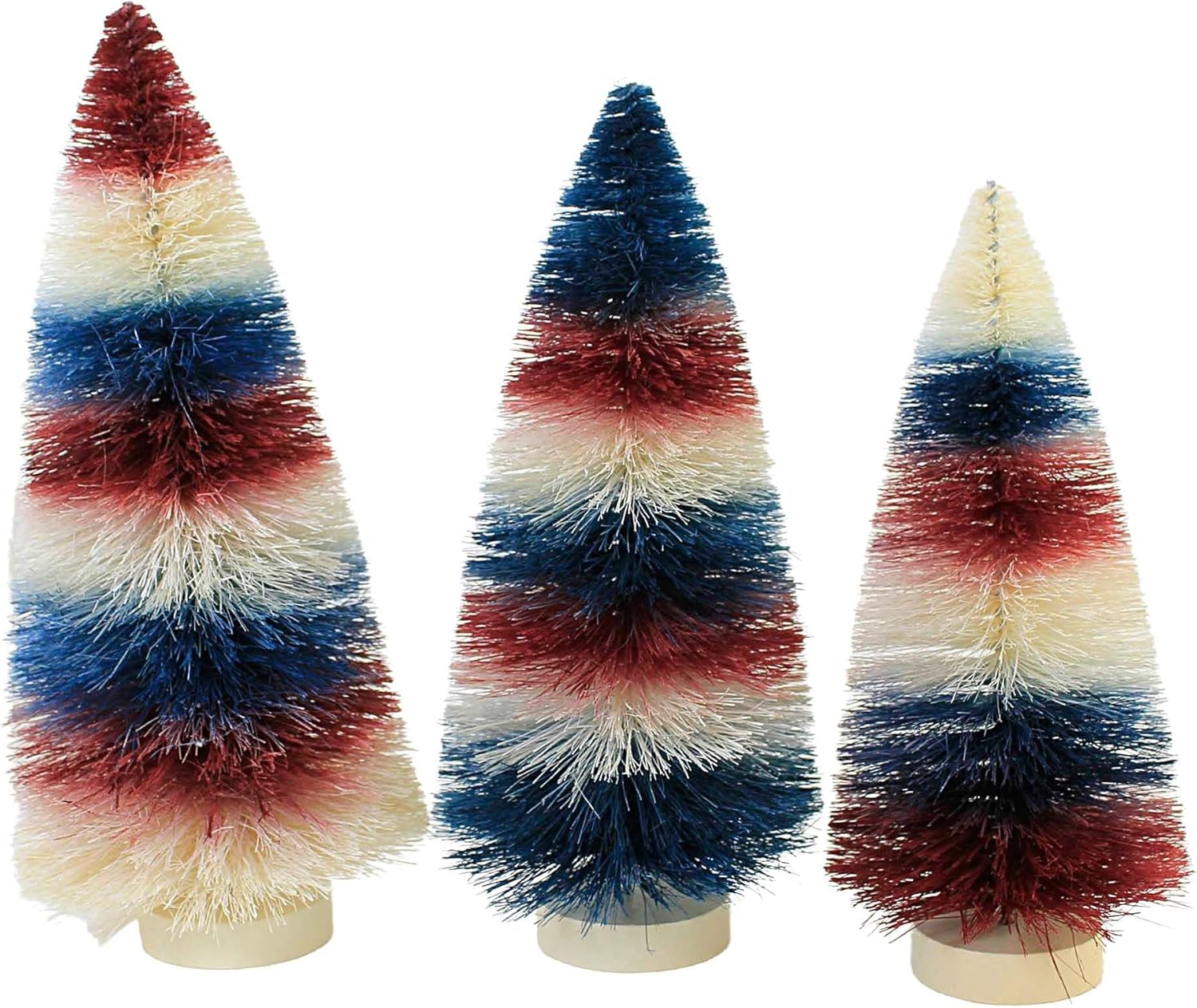 Bethany Lowe Designs LC1537 アメリカーナ ストライプ ボトル ブラシ ツリー(3個セット)