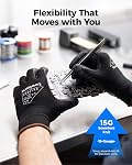 Toolant Gants de travail MicroFoam Gants de sécurité en nylon respirant enduit de nitrile avec coupe en stretchy, poignée ferme & Compatible avec écran tactile, idéal pour le jardinage, Automobile, Entrepôt, Noir (L, 6 Nombre de paires)
