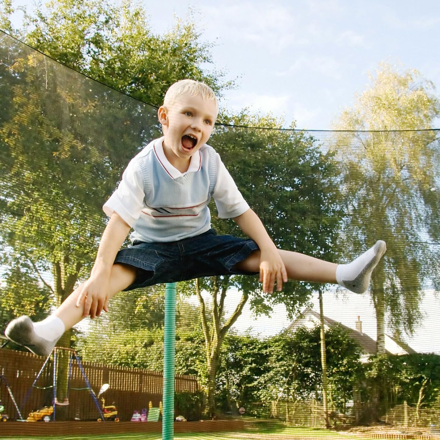 Replacement Trampoline Net, Safety Enclosure Net, for Anti Fall (NET ONLY),for 6 8 Arches Poles Round Frame Trampolines, Round Trampoline Protective Net