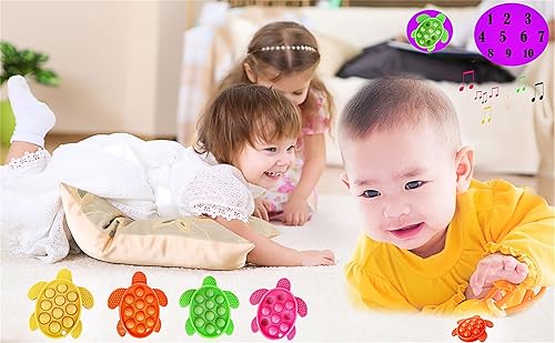 Miniatura 4 de Paquete de 8 juguetes sensoriales de silicona para la dentición de tortugas marinas del océano para niños, sin BPA, juguetes sensoriales para