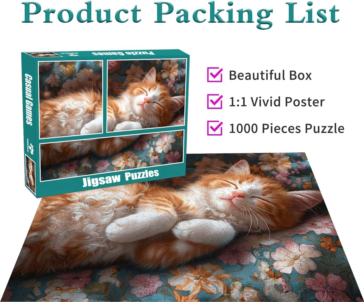 Puzzle Erwachsene 2000 Teile Katze Haustier Educa Jigsaw für Kinder ab 8 Jahren Mädchen Jungen, Erwachsene Impossible Klassische Puzzles Schwer, Anspruchsvoll Spielspaß, Als Geschenke 70x99cm t-634