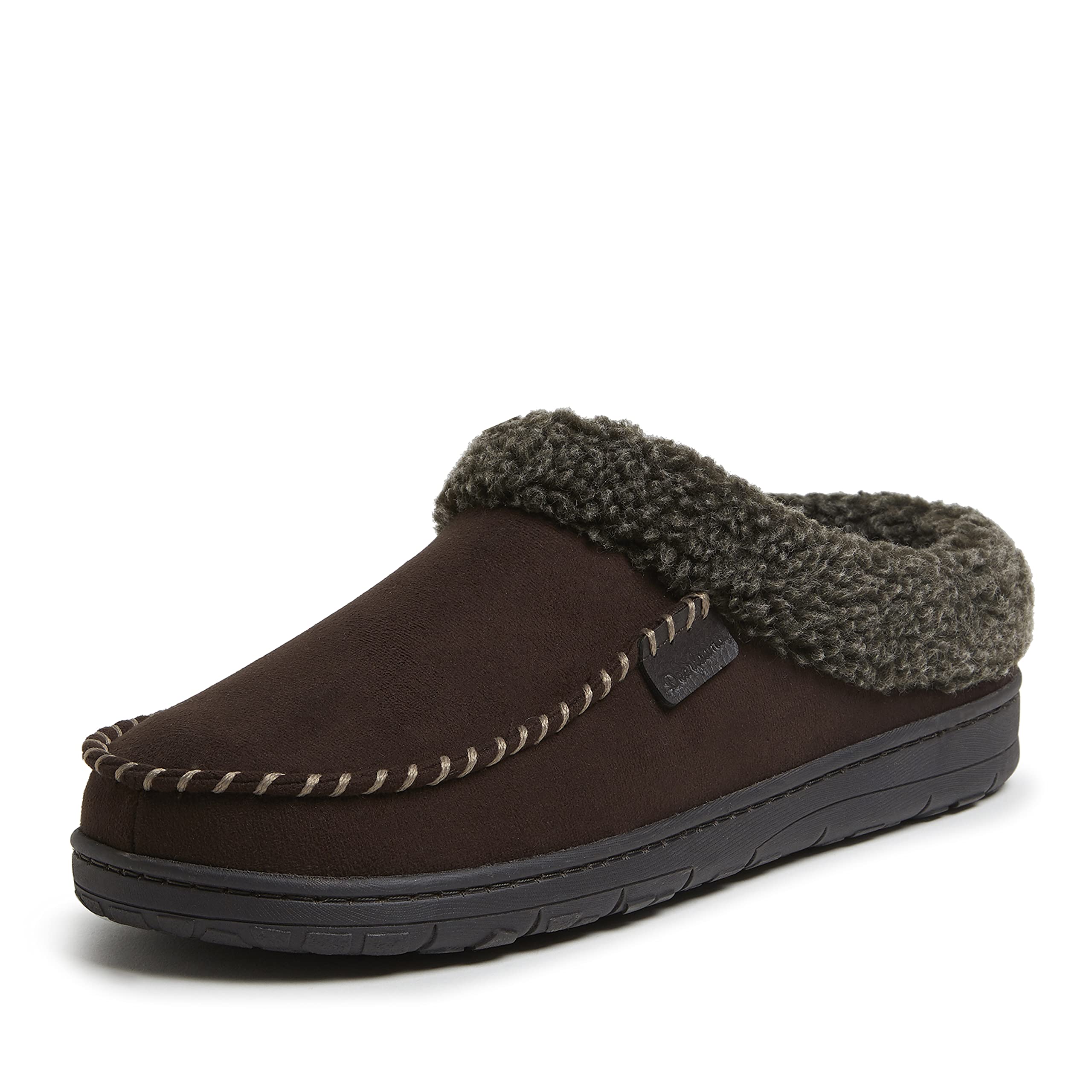 Dearfoams Brendan Zuecos Para Interiores Y Exteriores, Transpirables, Espuma Viscoelástica Con Anchos Anchos MuleHombre