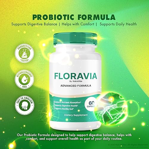 Miniatura 3 de Floravia Cápsulas  Apoyo premium para la salud intestinal y la digestión con ingredientes naturales para el equilibrio digestivo, microbioma y apoyo