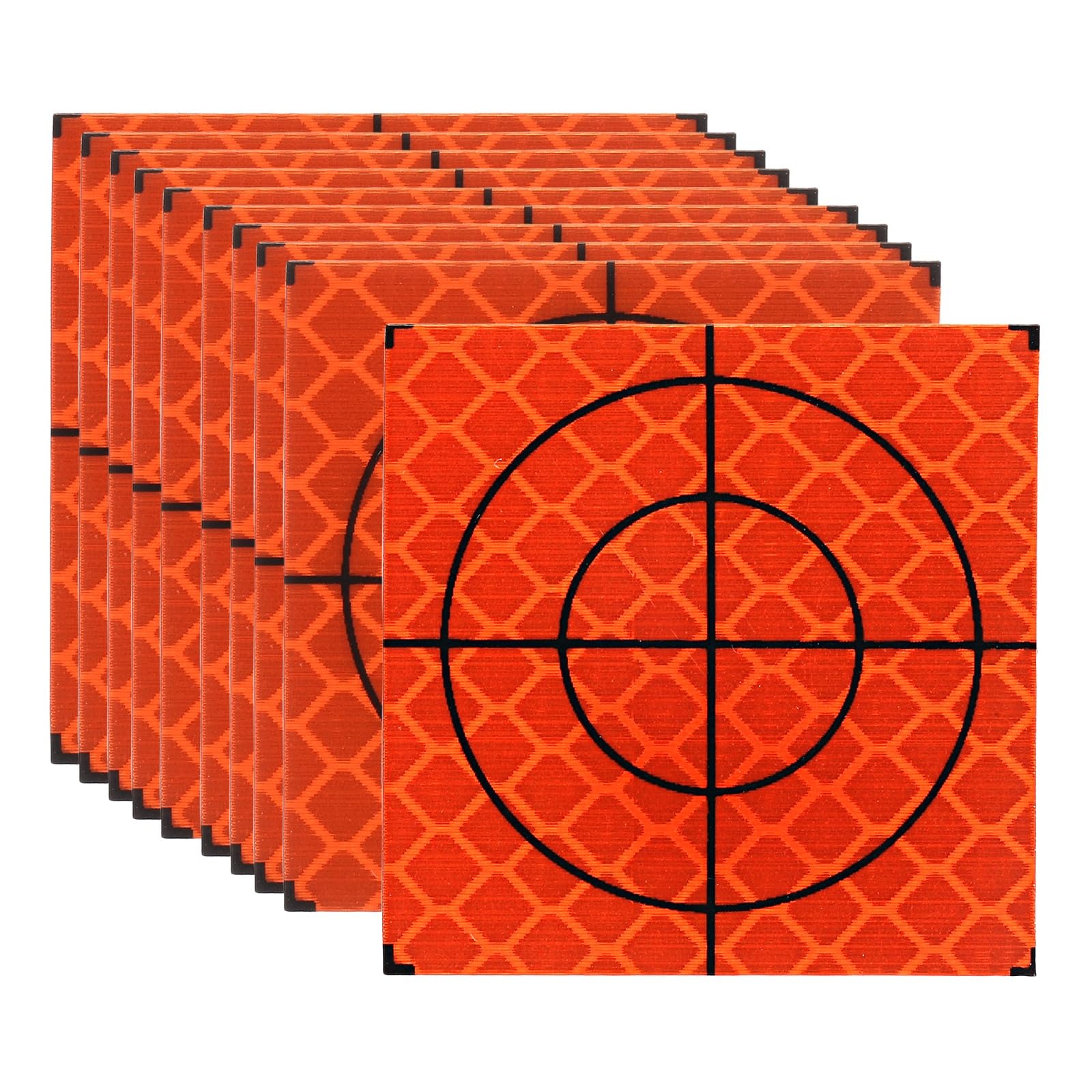 PATIKIL Survey Reflector Target (40x40mm, Red)(50 Pcs) Self-Adhesive Reflective Sheet Surveying Target Mark Tape, Suit for Total Stations/Ship Inspection/Tunnel Measure