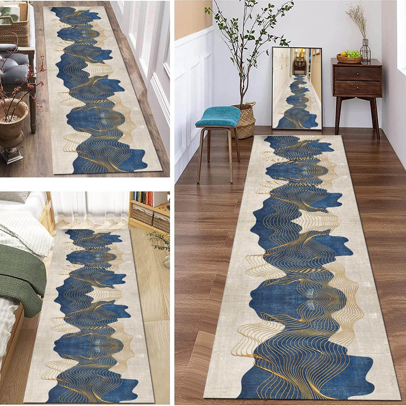 Nowoczesny dywanik do przedpokoju - niestandardowa długość 100cm 1,5m 2m 250cm 300cm 4m 5m 6m Mata podłogowa, schody kuchenne Wąski dywanik biegowy, antypoślizgowe dywaniki zmywalne
