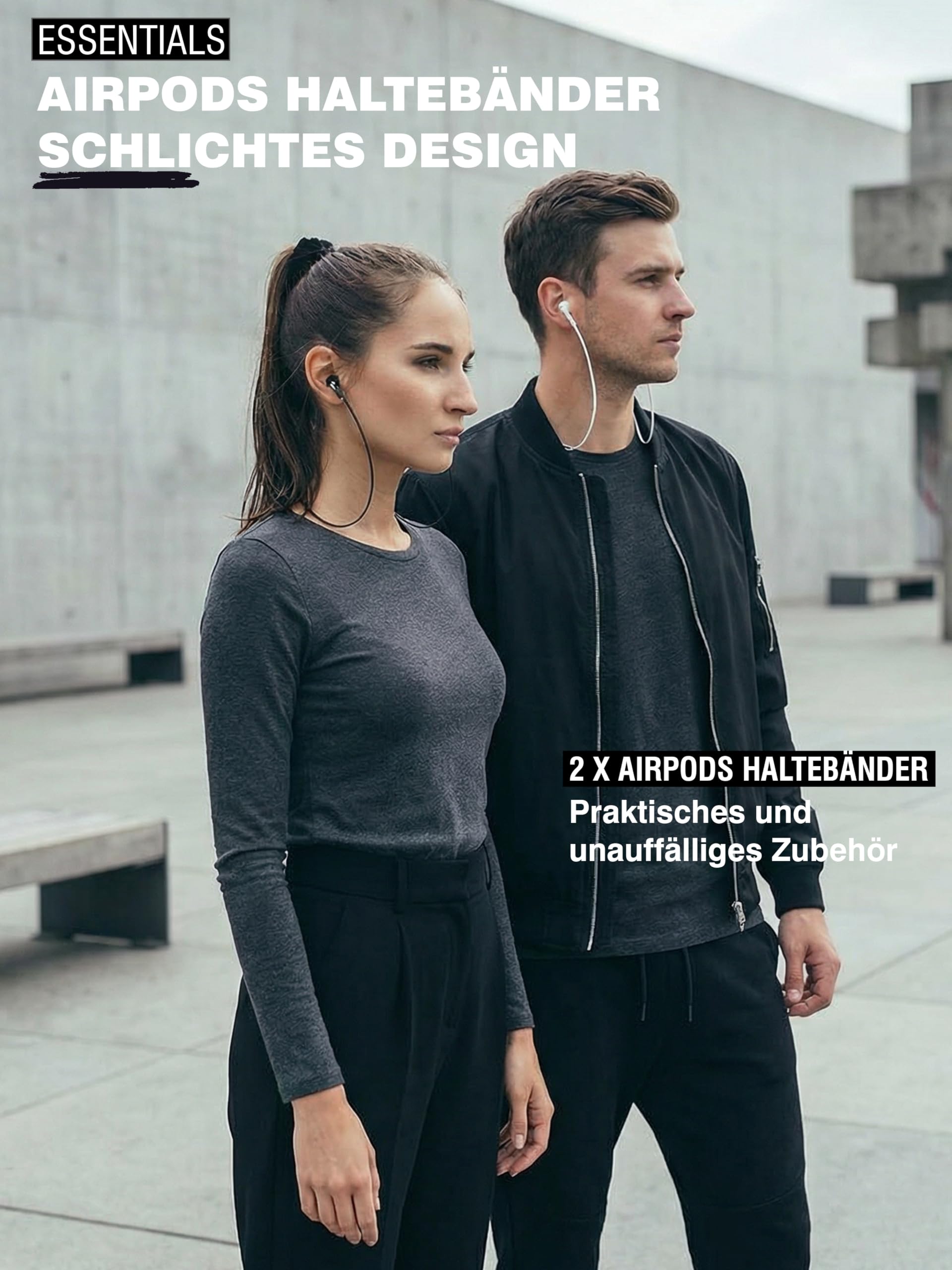 rootful.® 2-częściowy zestaw magnetycznych silikonowych pasków, kompatybilnych z Apple AirPods (1–4) i AirPods Pro (1–2) – niezawodne akcesorium do sportu i podróży