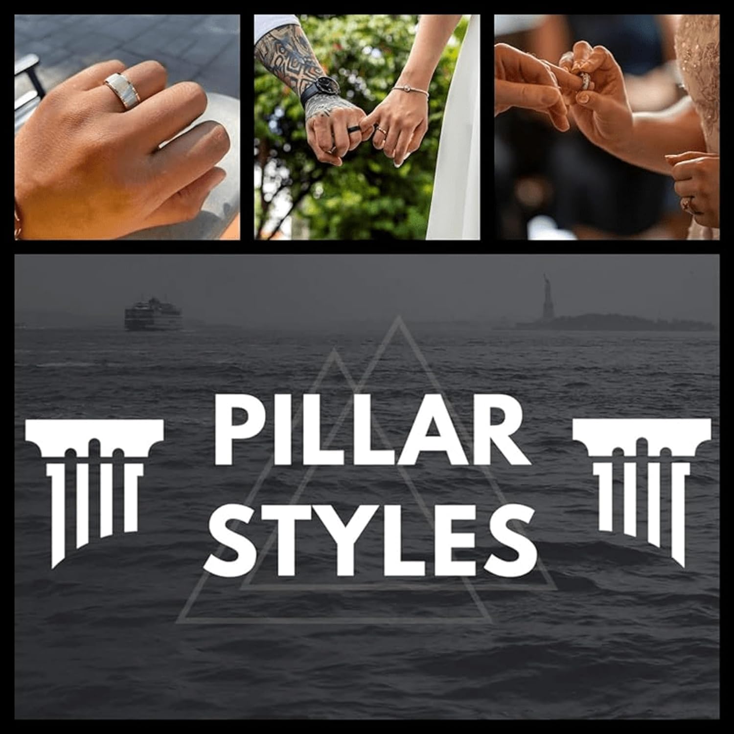 Thin Lapis Lazuli Ring Womens Wedding Bands Meteorite Ring 18K Rose Gold Tungsten Blue Lapis Ring Mens Couples Ring Set 6mm/8mm Unique Anniversary Gifts with Arrow, Meteor, and Lapis Inlays