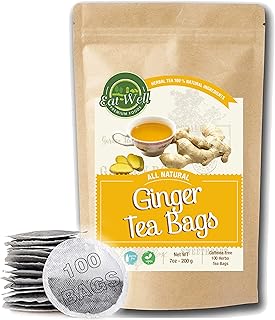 Sponsored Ad - Ginger Tea Bags | 100 Tea Bags - 7 oz in Kraft Bag | Ginger Root Tea, Calms Upset Stomach, Relieves Joint P...