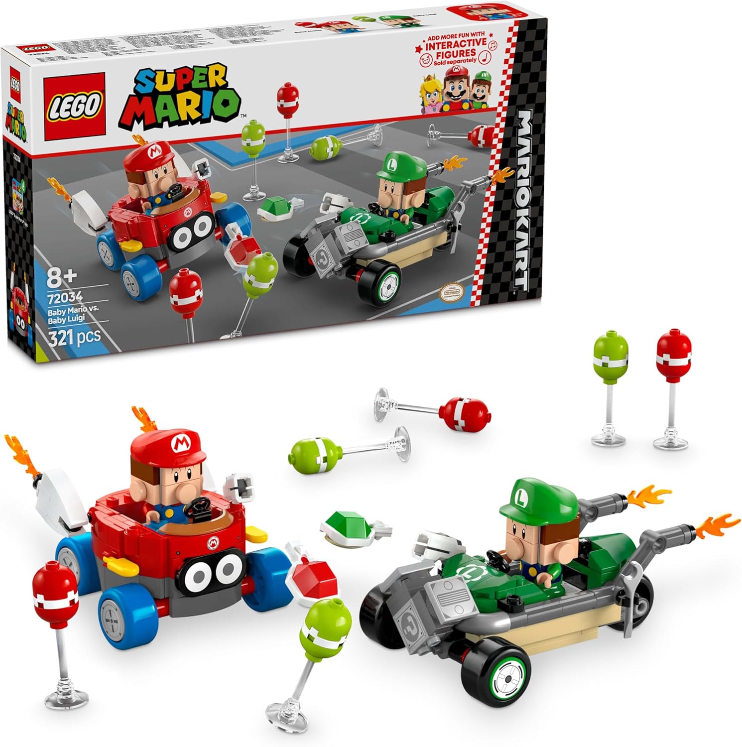 LEGO 72034 Super Mario Mario Kart – Baby Mario vs. Baby Luigi