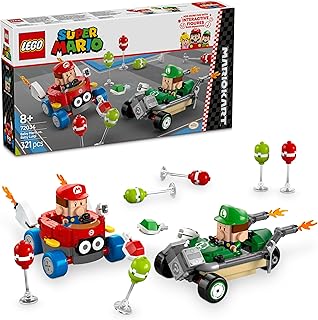 LEGO Mario Kart – Bébé Mario Contre Bébé Luigi - Jeu de Construction avec 2 Voitures de Course et 2 Figurines Collector Nintendo - Cadeau pour passionnés de Jeux vidéo dès 8 Ans 72034
