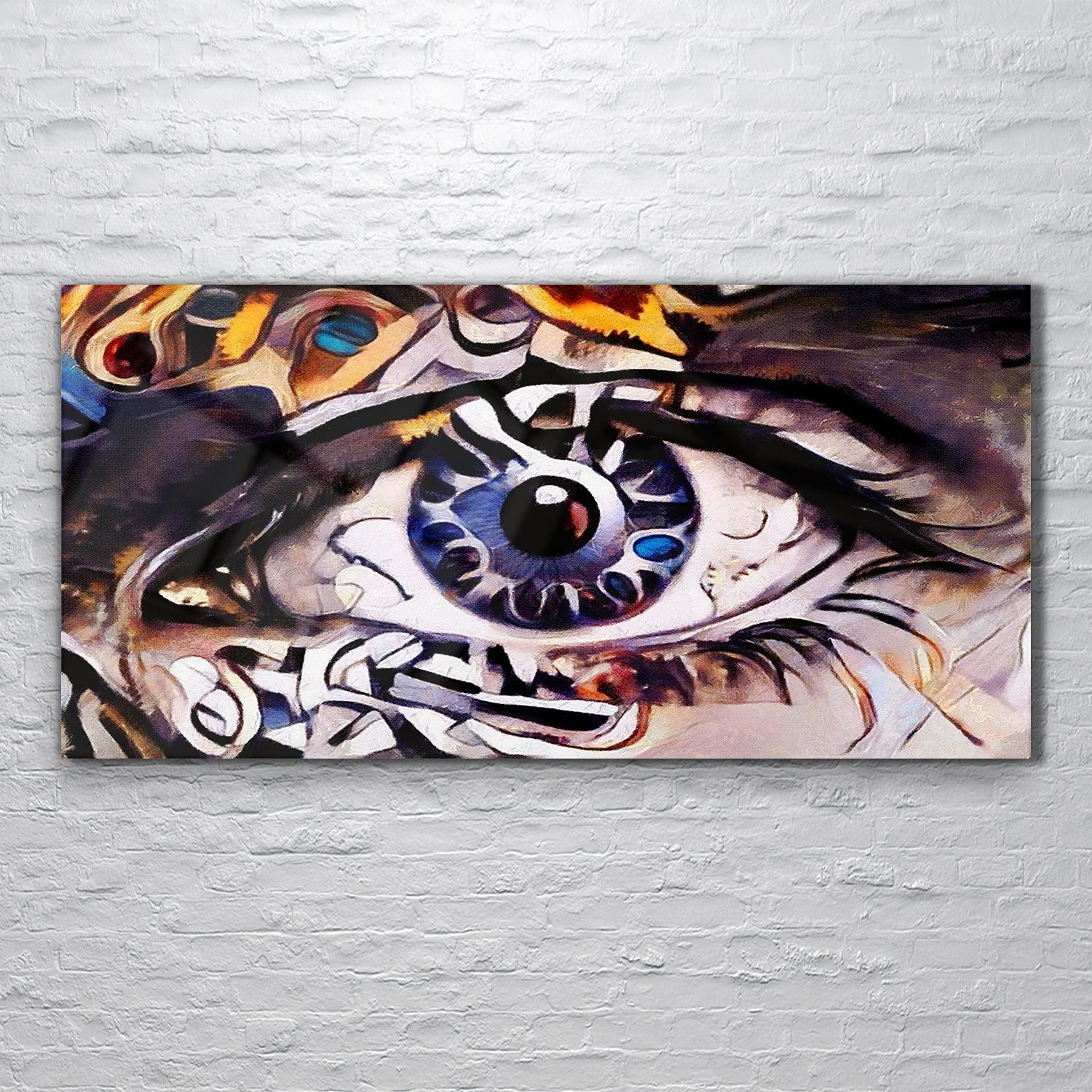 Coloray Pintura acrílica 120x60cm Sala De Estar Vidrio Acrílico Cuadro De Pared Mural Arte - Acuarelas de abstracción
