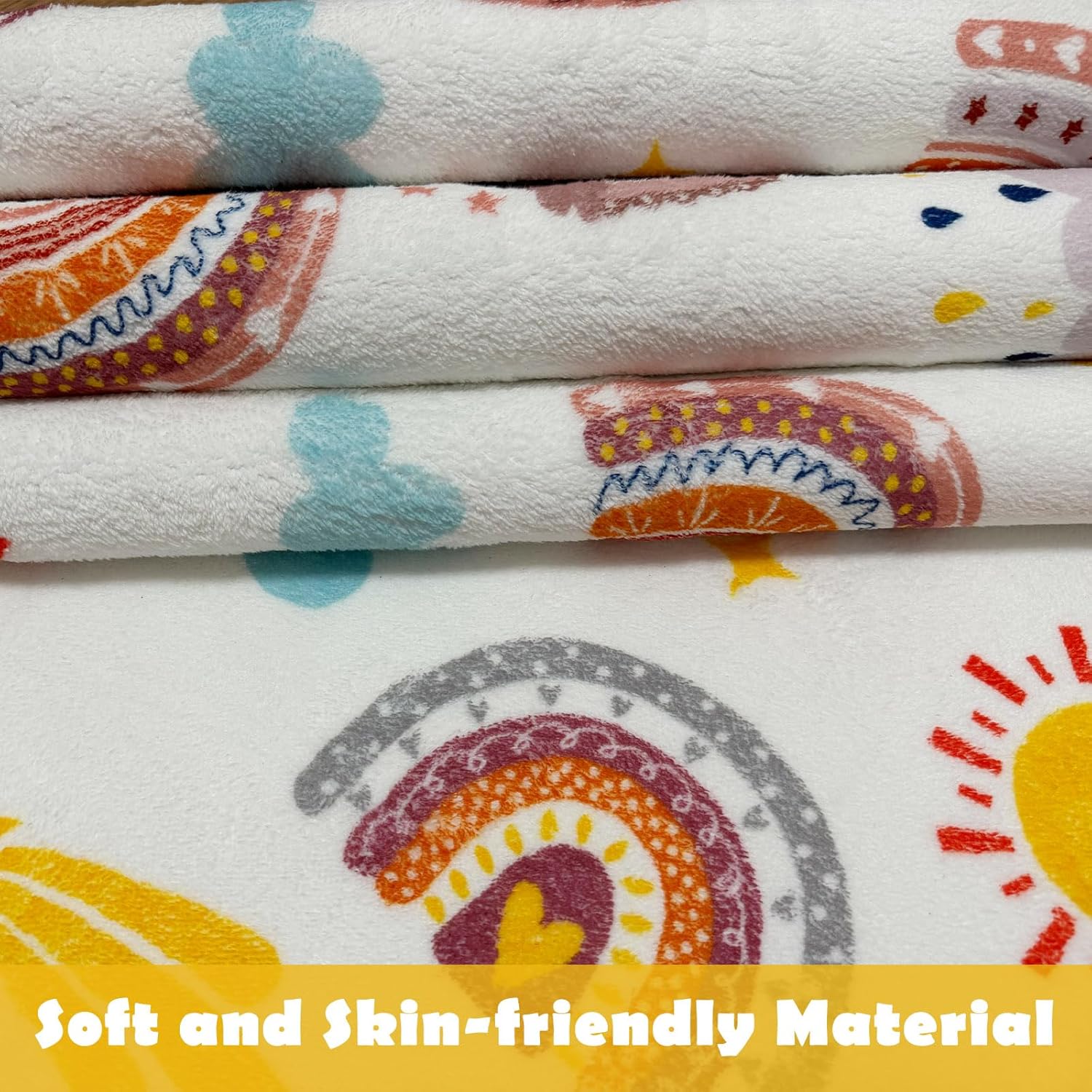 Boho Rainbow Soft Kids Play Rug, Washable Foldable Baby Crawling Floor Mat, Non Slip Nursery Area Rug for Children Living Room Playroom Classroom Bathroom Bedroom Kids Room Decor